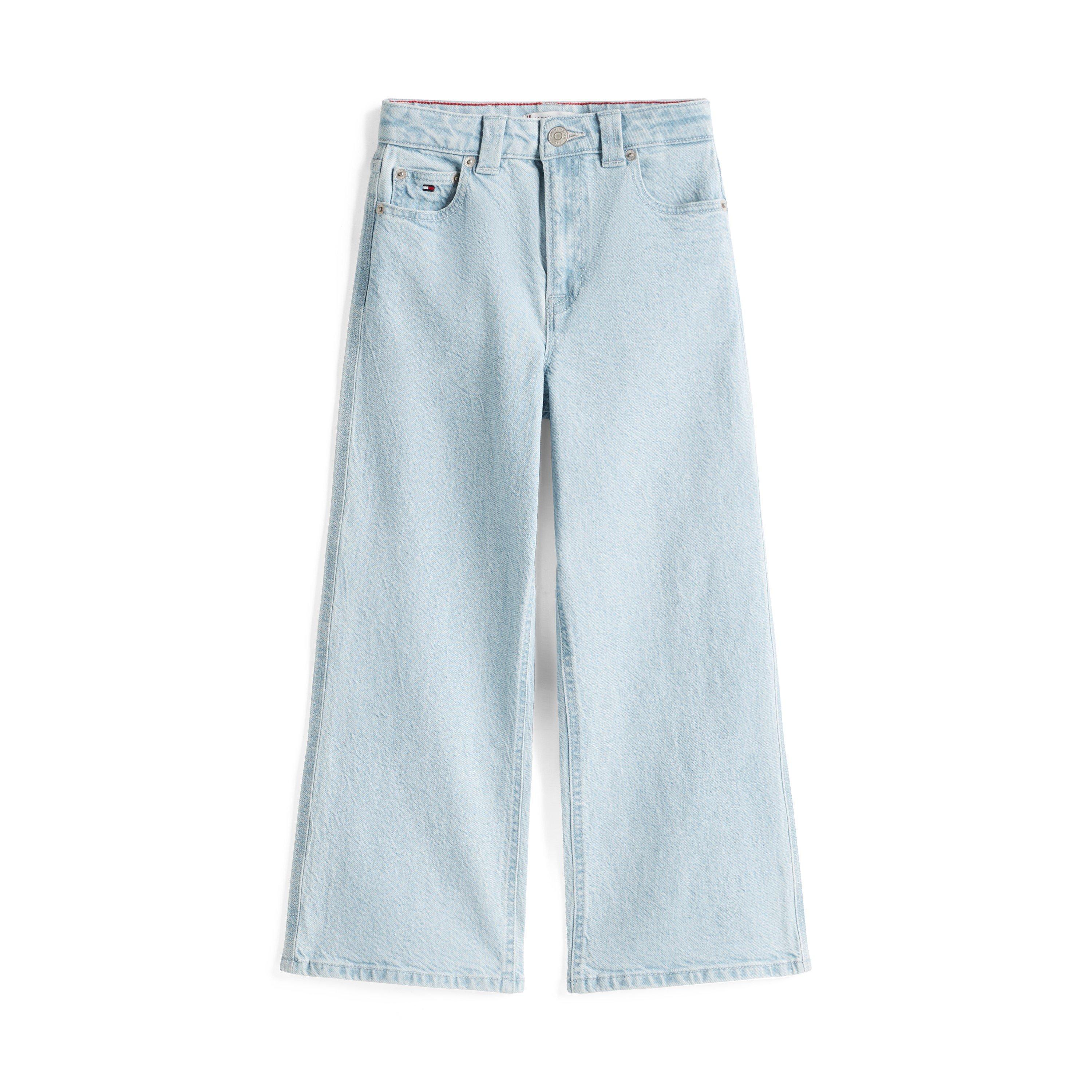 Tommy Hilfiger Girls Kids' Mabel Cotton Mix Wide Leg Jeans - Bleach 1Ab - 12Y