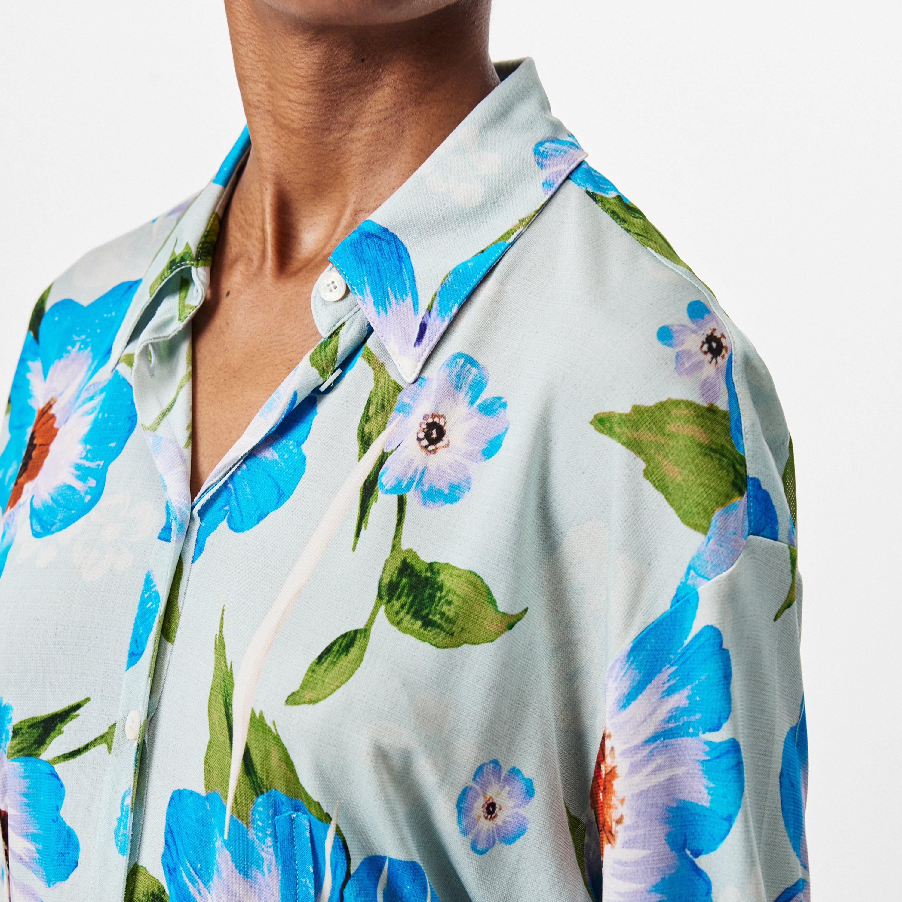 Multi Blue - Acne Studios - Women's Suri Long-Sleeve Patterned Shirt - 5