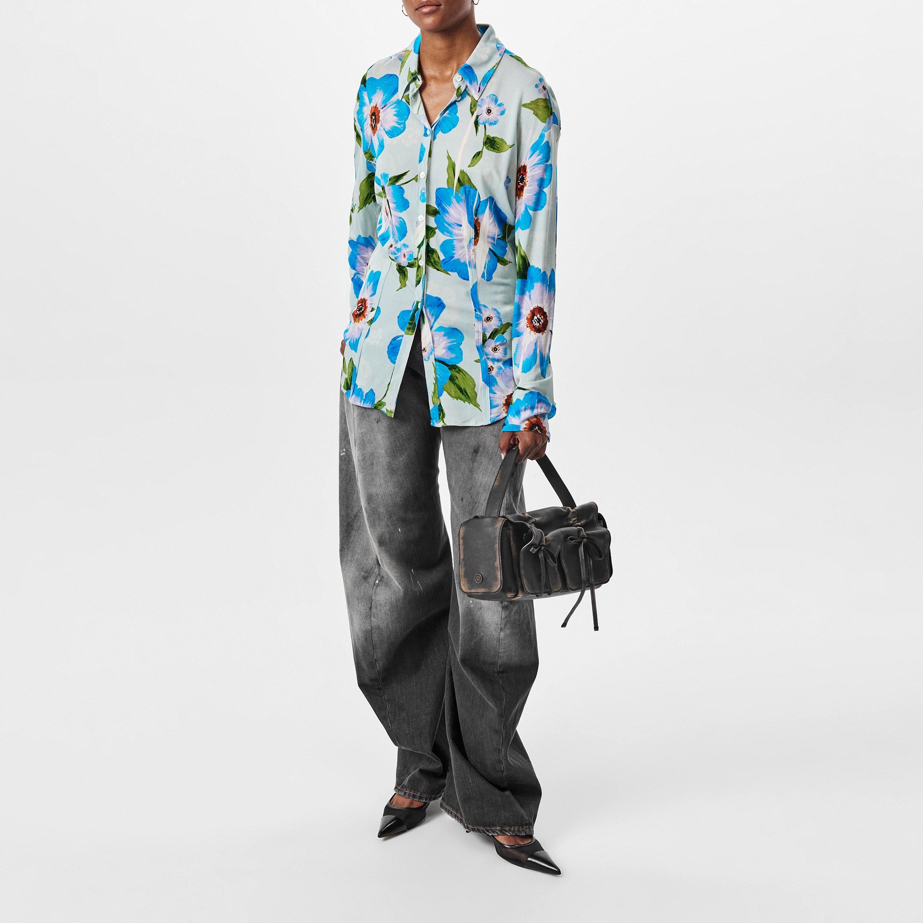 Multi Blue - Acne Studios - Women's Suri Long-Sleeve Patterned Shirt - 6