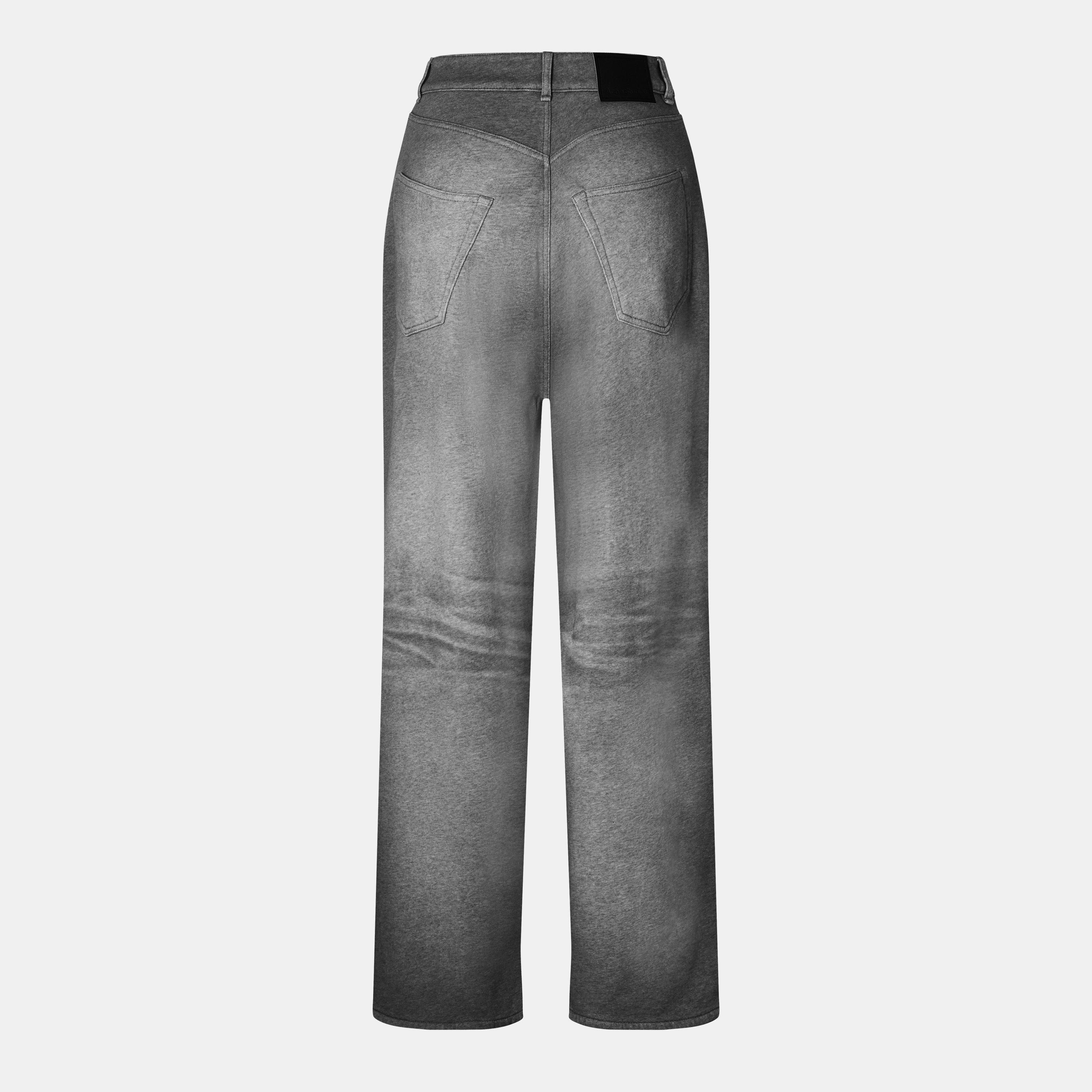 Grey Melange - Acne Studios - Women's Edemi High Rise Relaxed Fit Wide Leg Jeans - 2