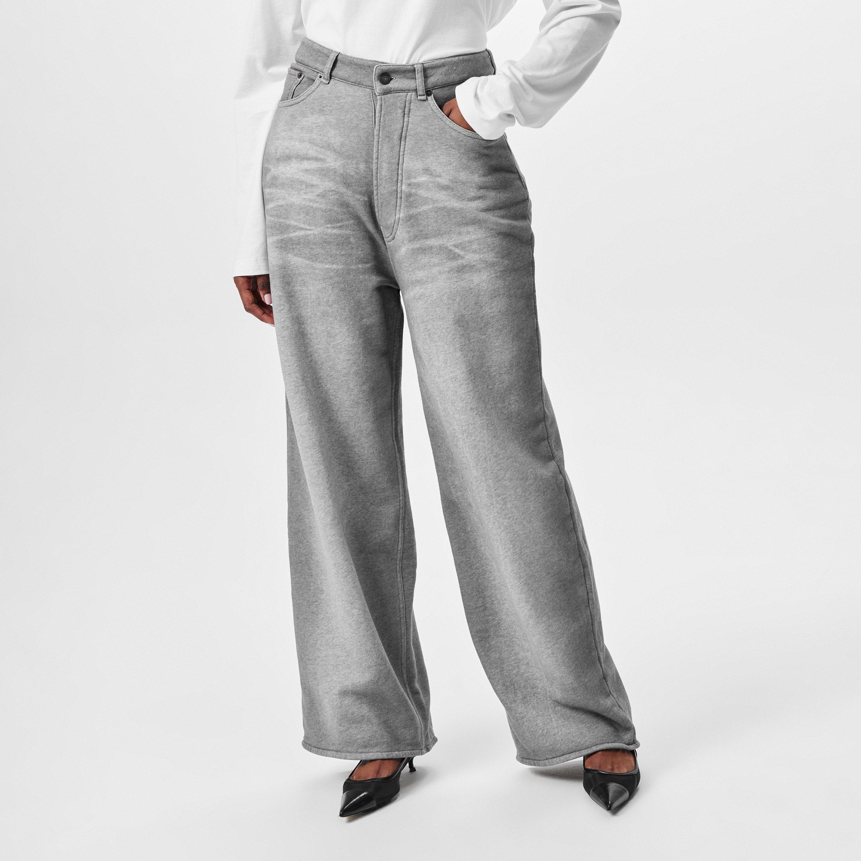 Grey Melange - Acne Studios - Women's Edemi High Rise Relaxed Fit Wide Leg Jeans - 3