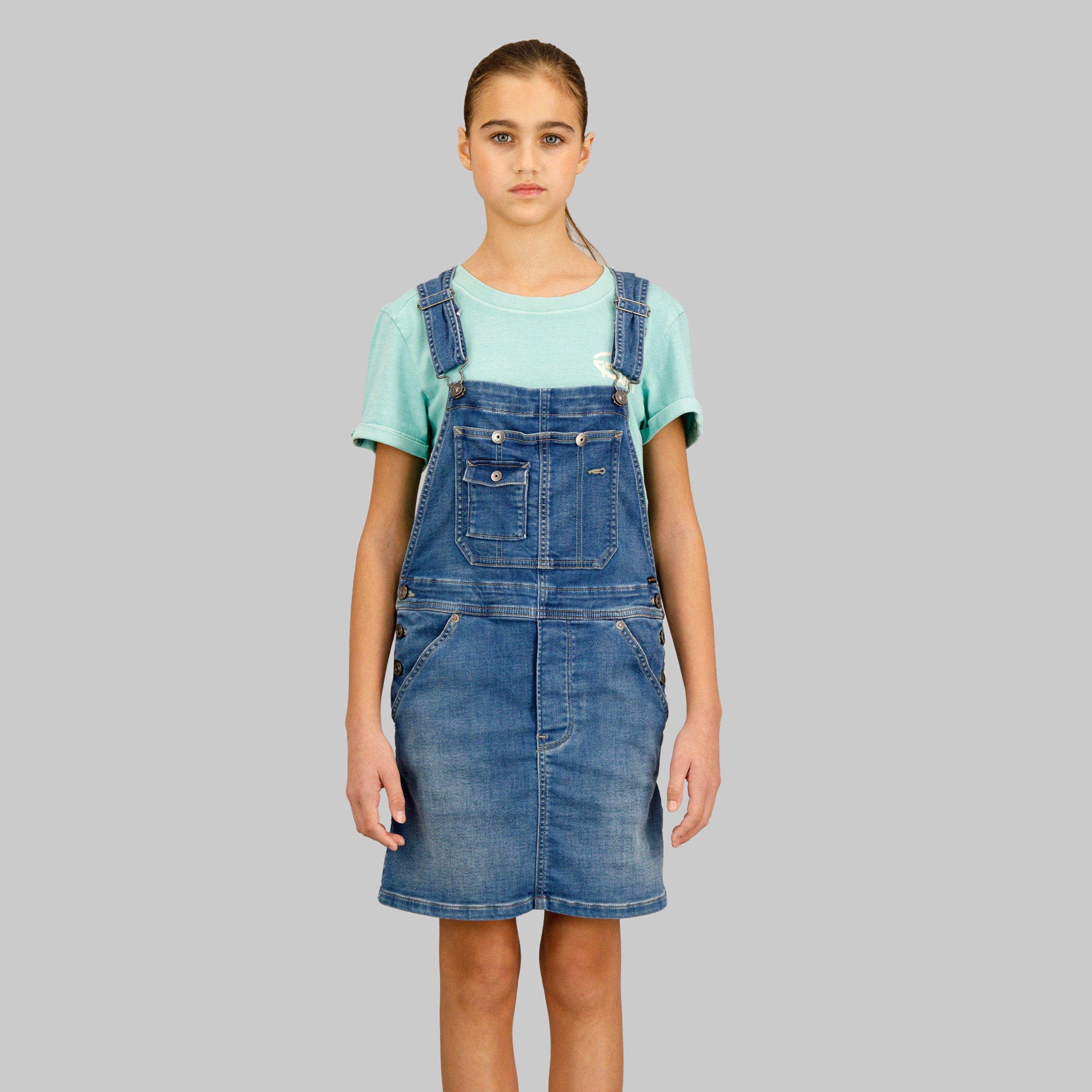 G Star Girls G-Star Denim Dungaree - Mid Used - 16Y