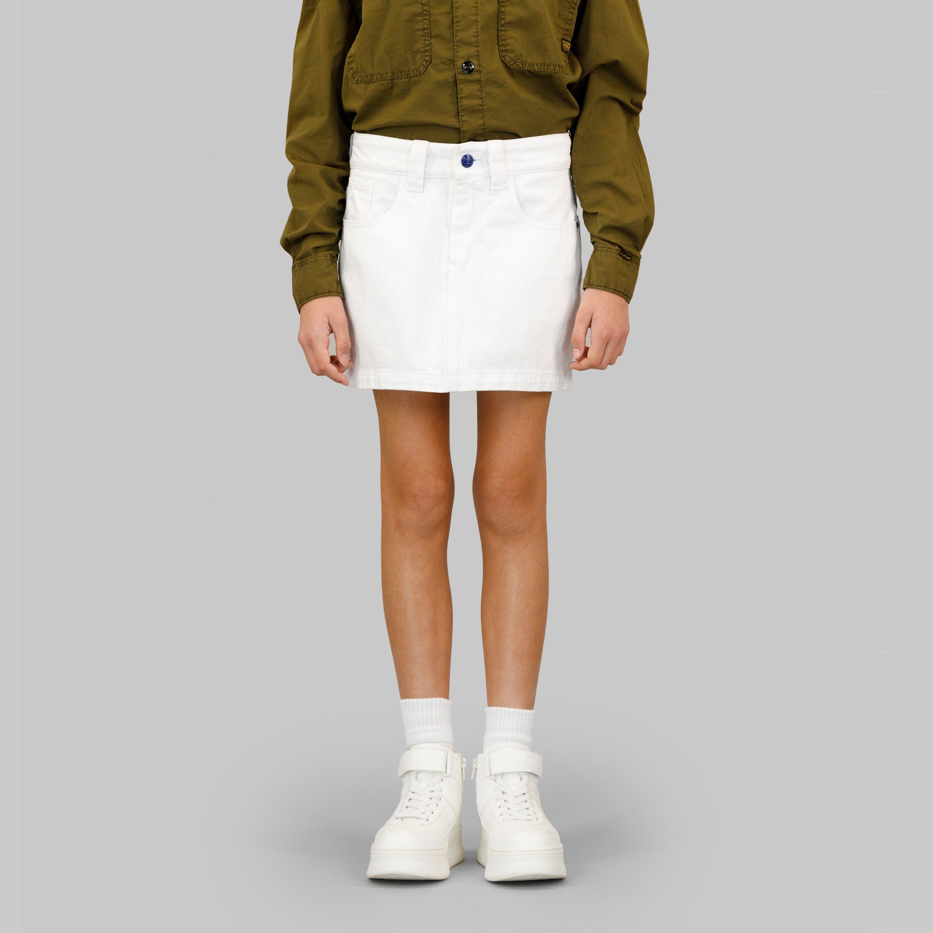 G Star Girls Denim Skirt Juniors - White - 16Y