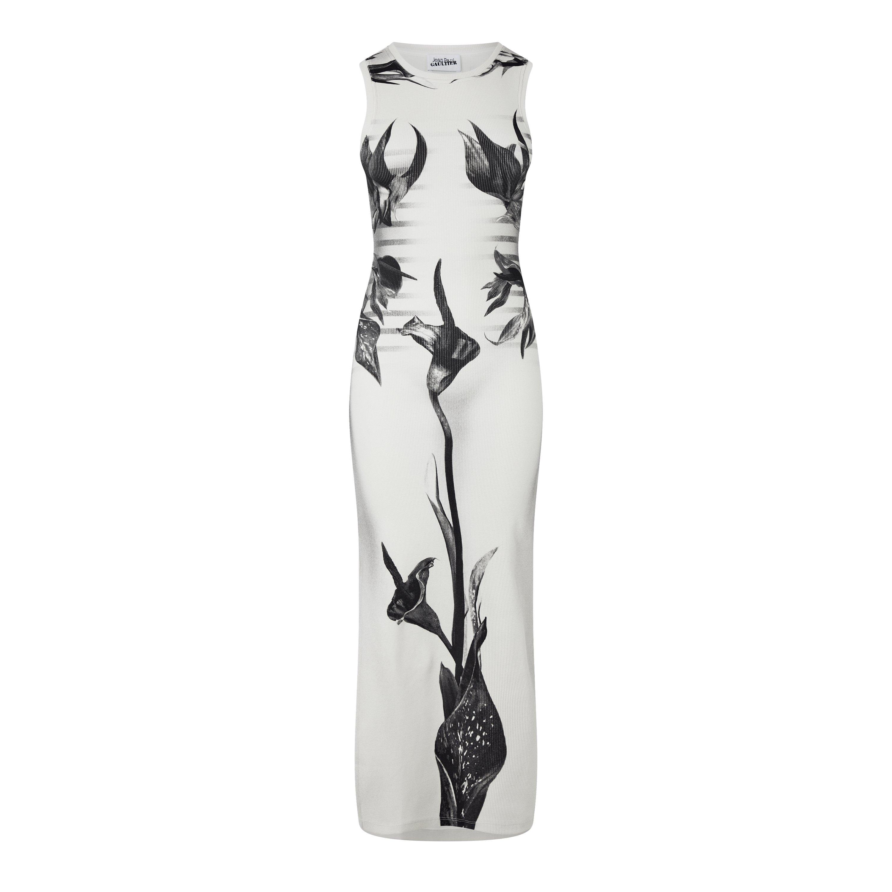 White - Jean Paul Gaultier - Floral-Print Tank Dress - 5