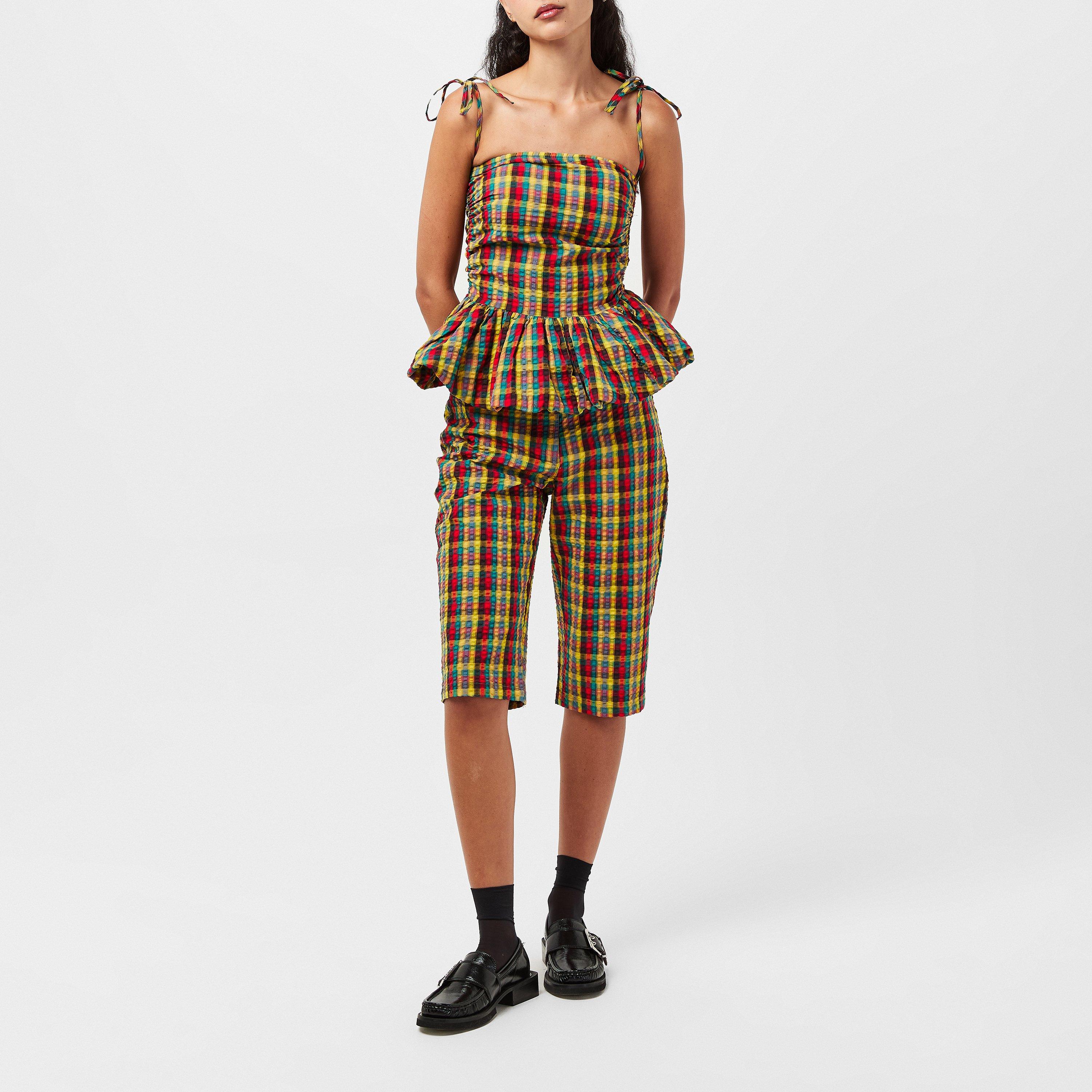 Red/Green Chk - AmyLynn - Women's Sabrina Peplum Top - 6