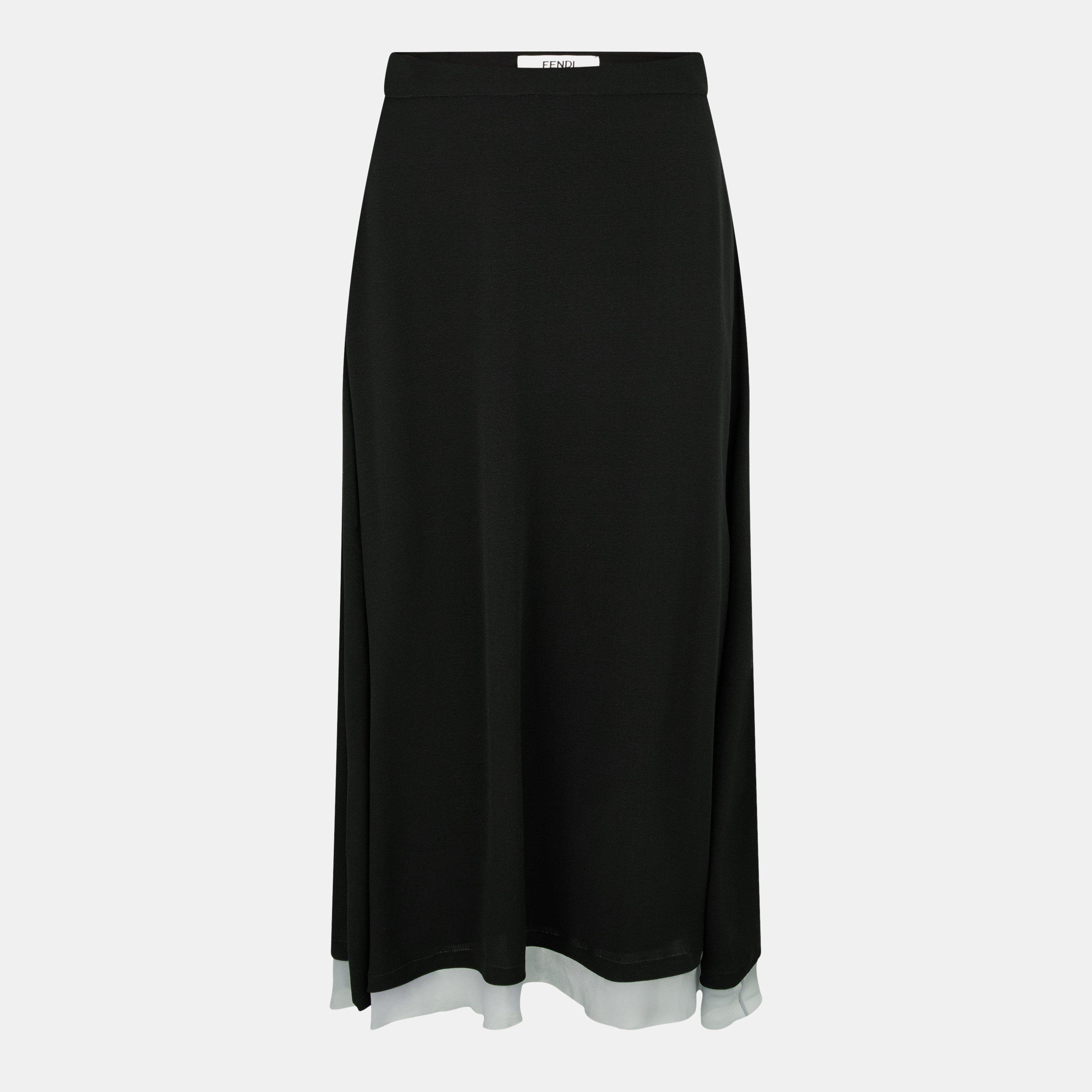 Fendi Wrap Skirt - Black - Size 44 (UK 12)