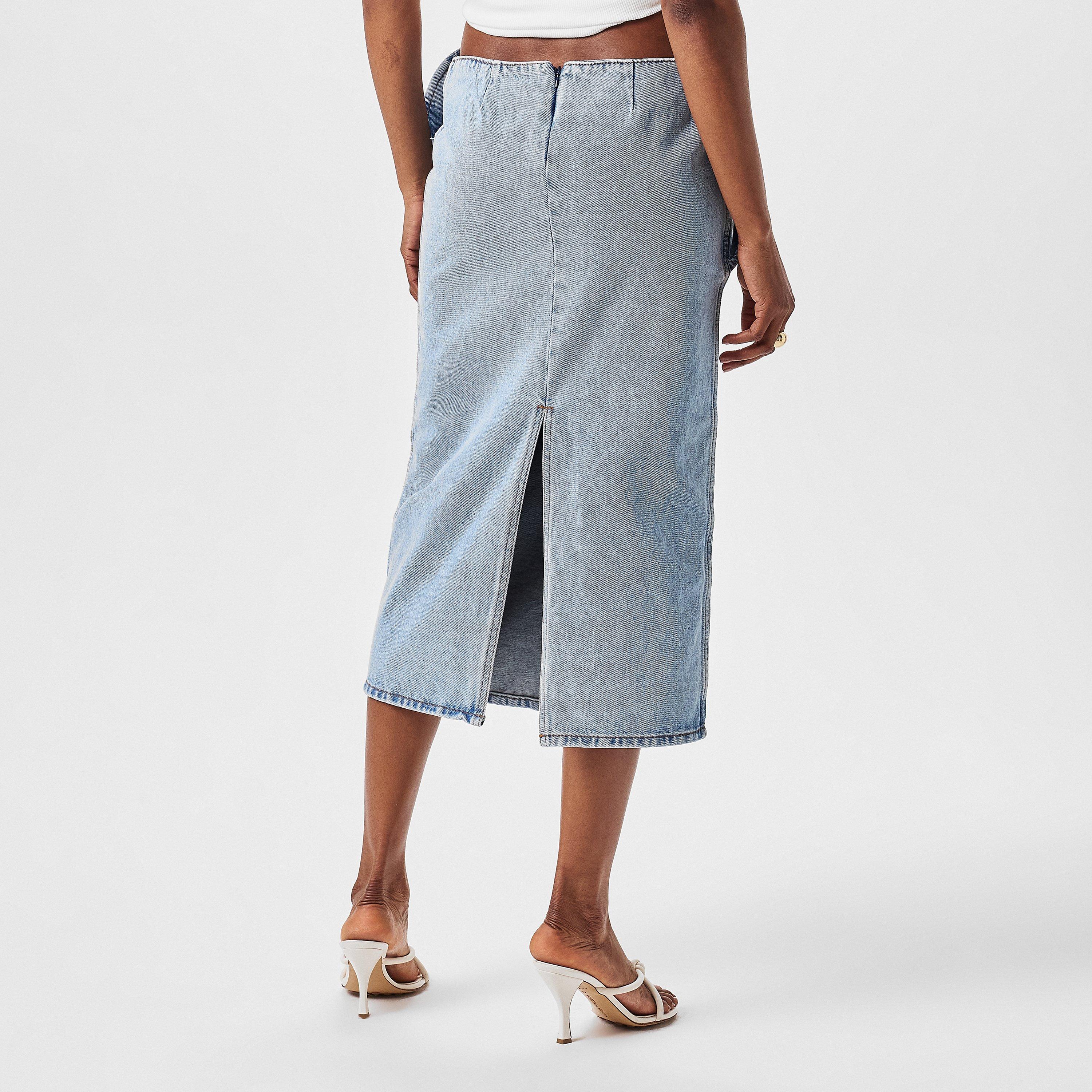 Light Blue - Magda Butrym - Women's Denim Midi Skirt - 4