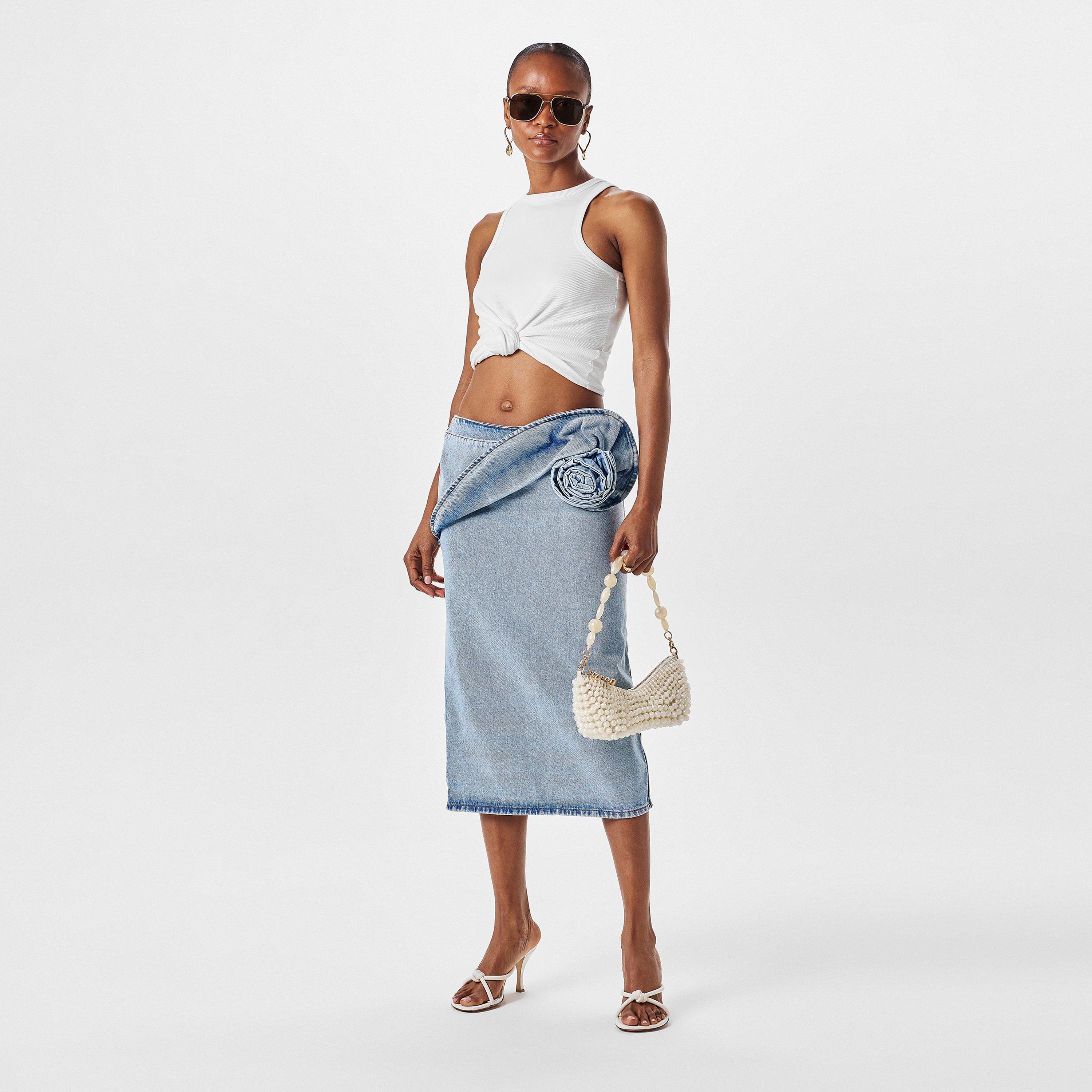 Light Blue - Magda Butrym - Women's Denim Midi Skirt - 6