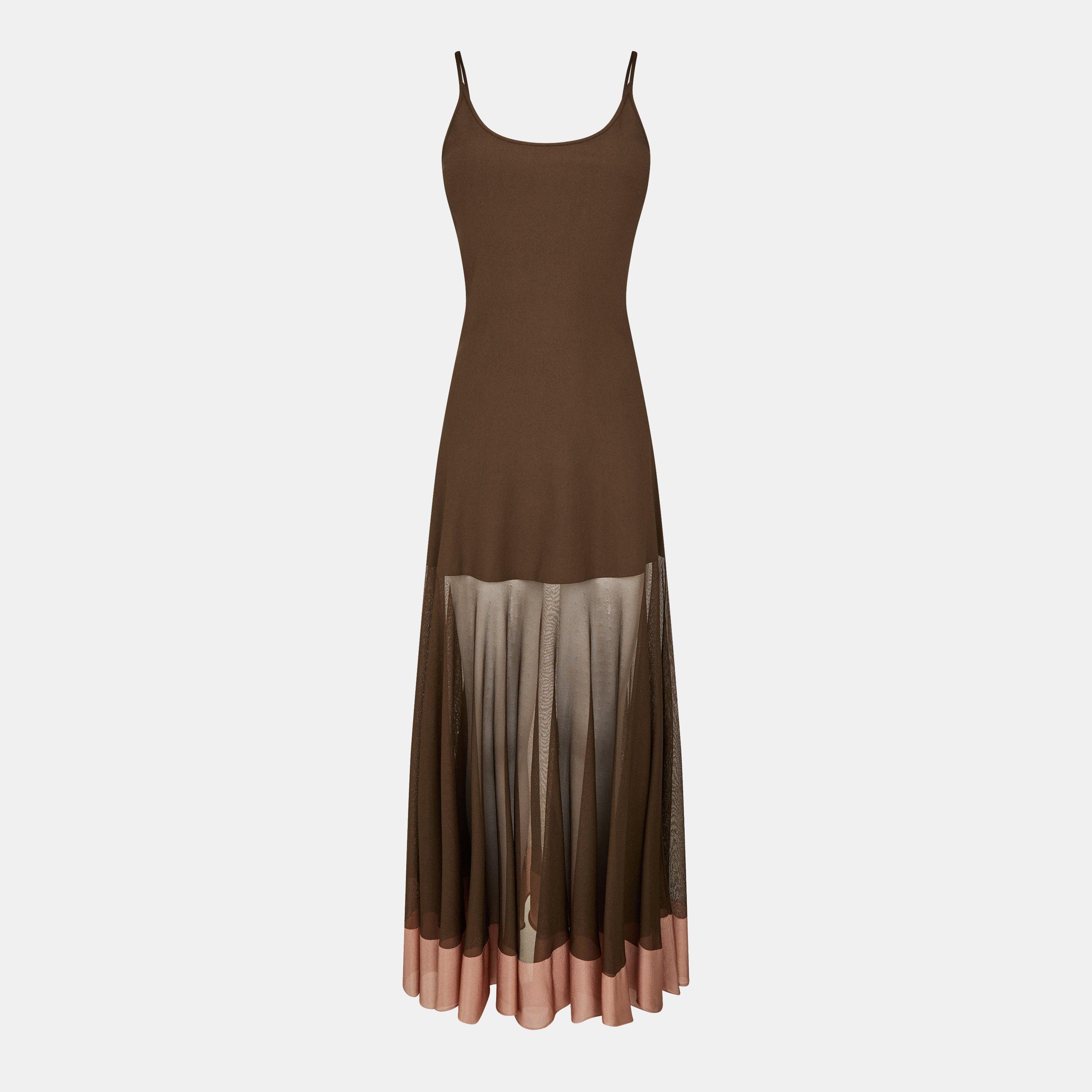 Fendi Colour Block Dress - Espresso - Size 40 (UK 8)