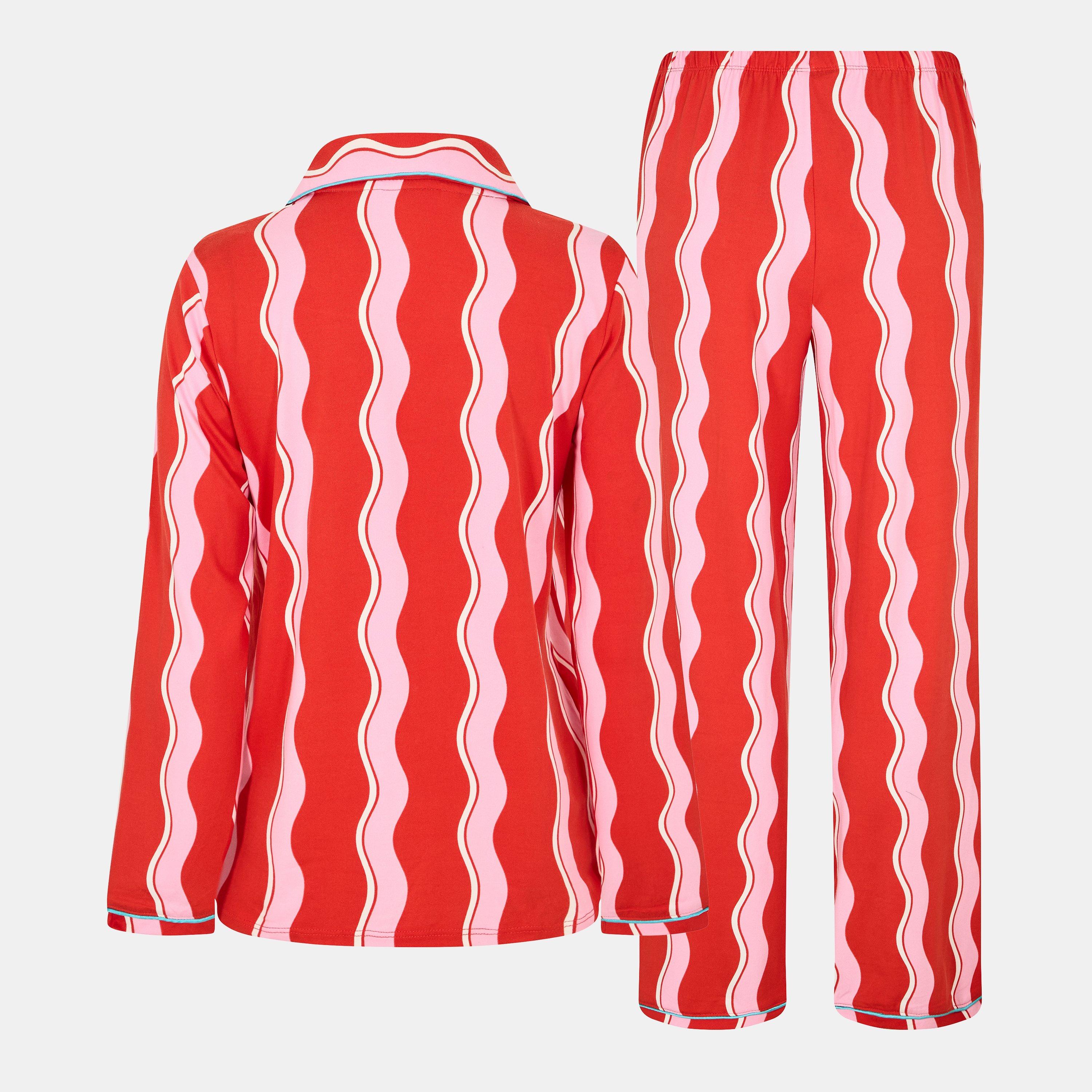 Pink Squiggles - Urban Threads - Women's Long-Sleeve Pyjama Set - 2