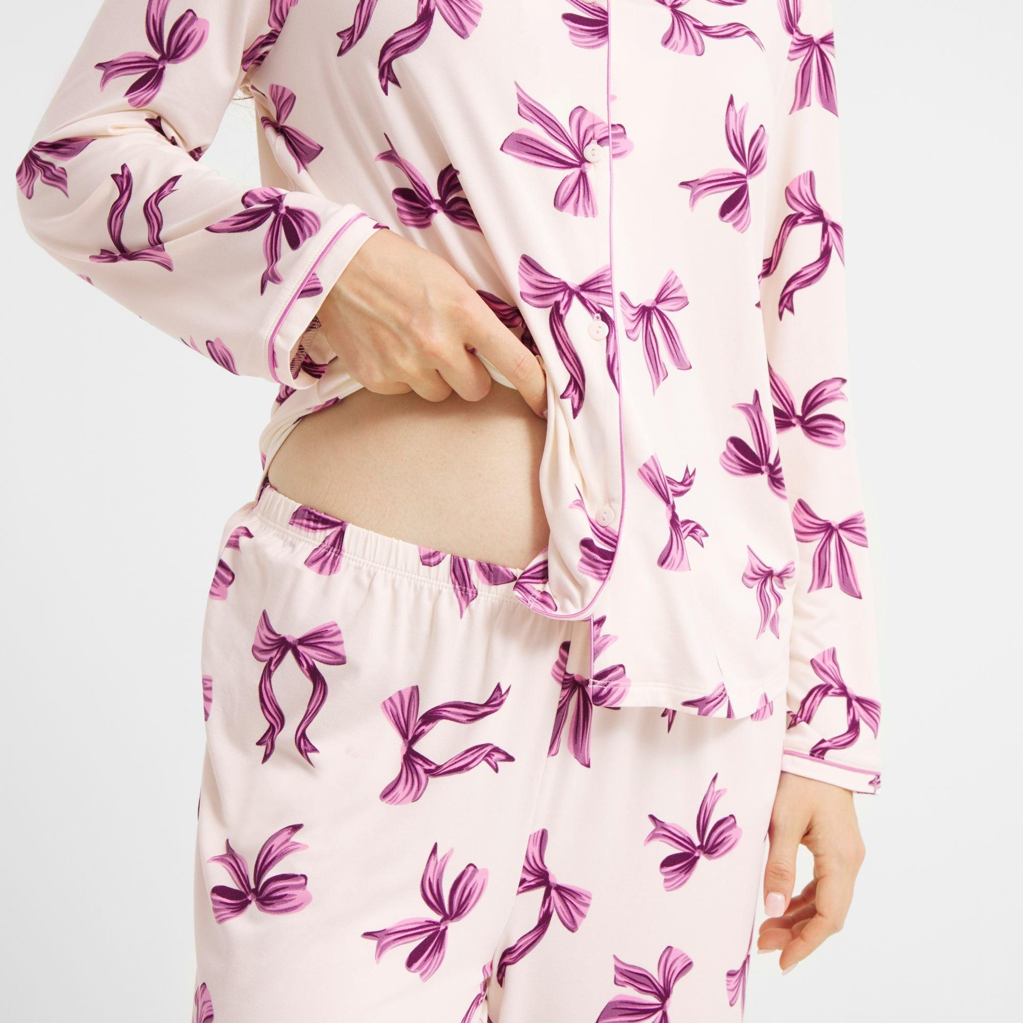 Purple Bows - Urban Threads - Women's Long-Sleeve Pyjama Set - 5