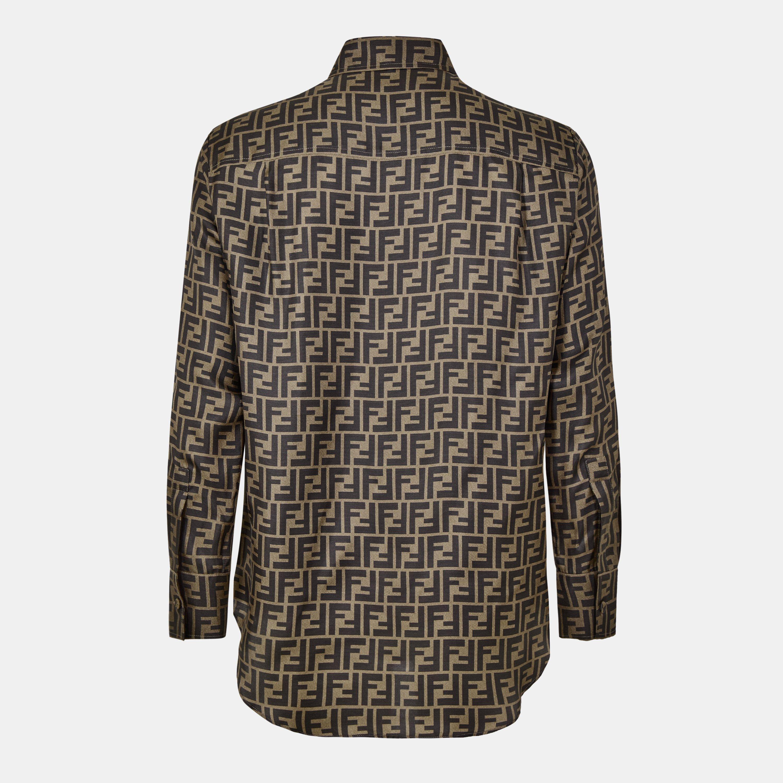 Tobacco - Fendi - Jacquard Silk Shirt - 2
