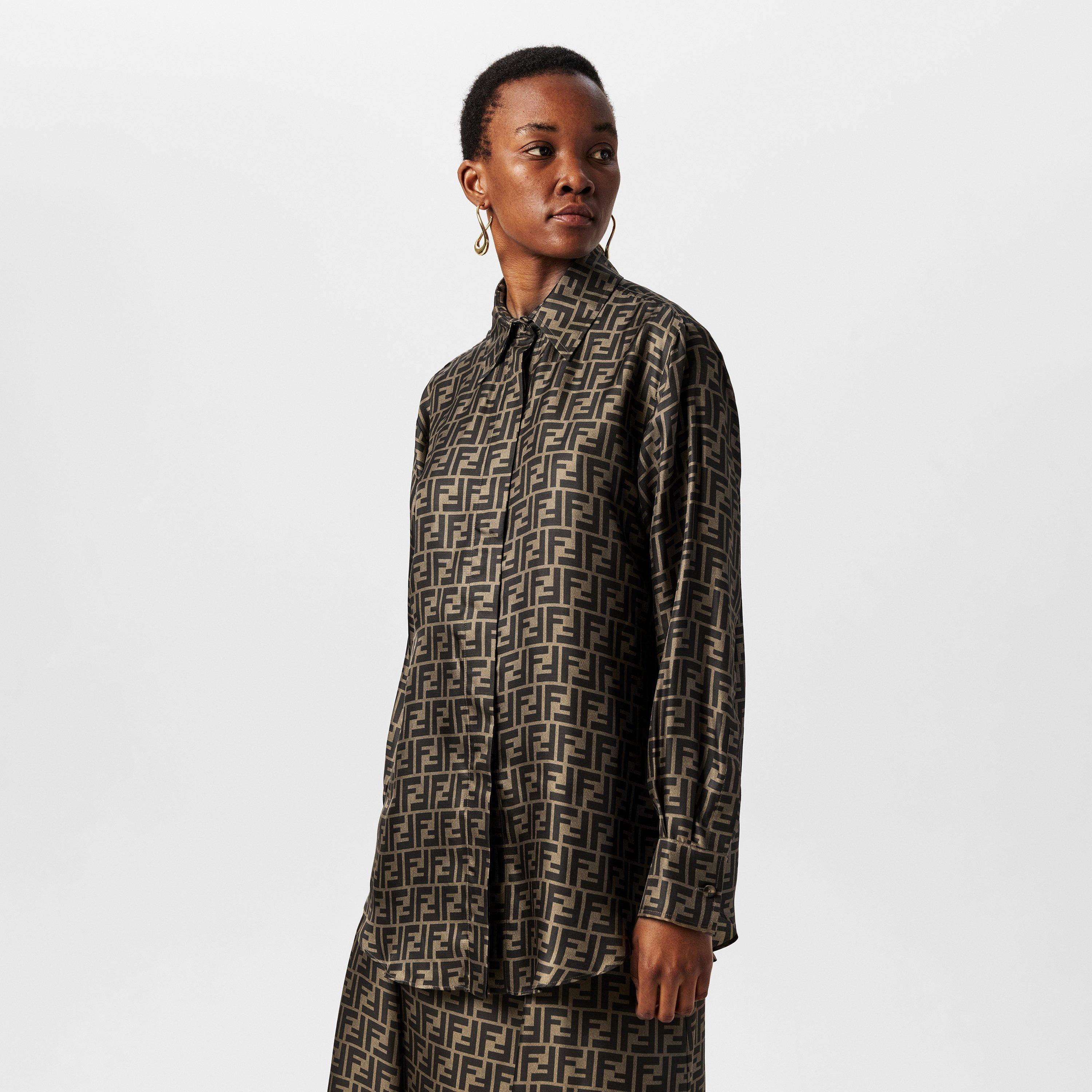 Tobacco - Fendi - Jacquard Silk Shirt - 3