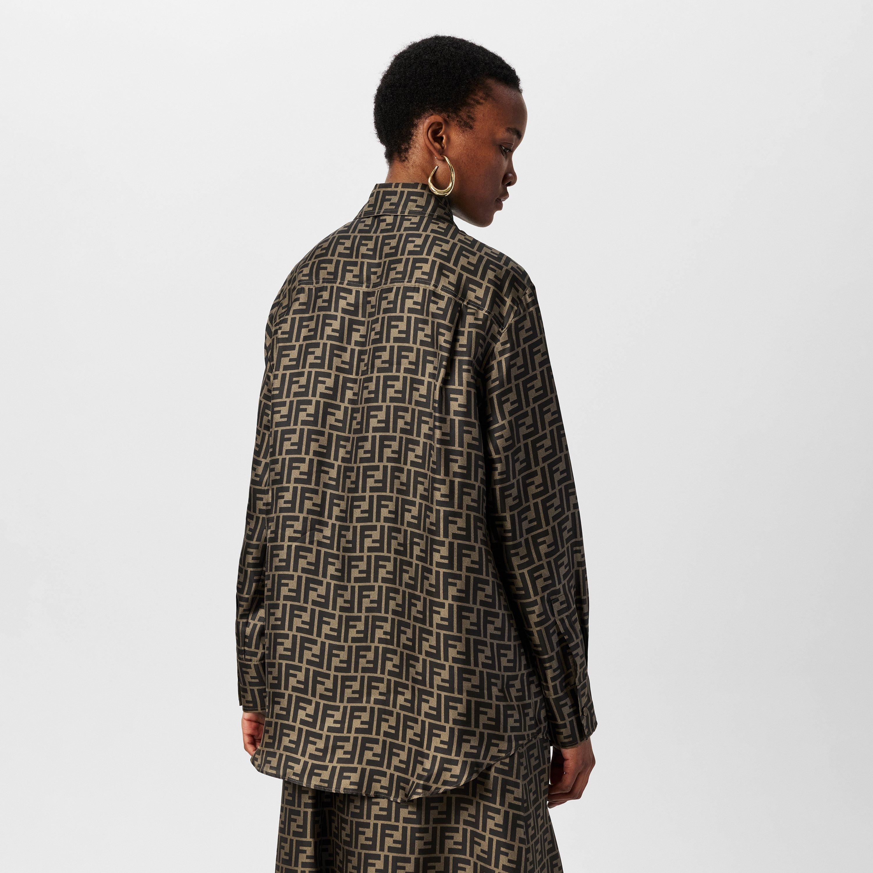 Tobacco - Fendi - Jacquard Silk Shirt - 4