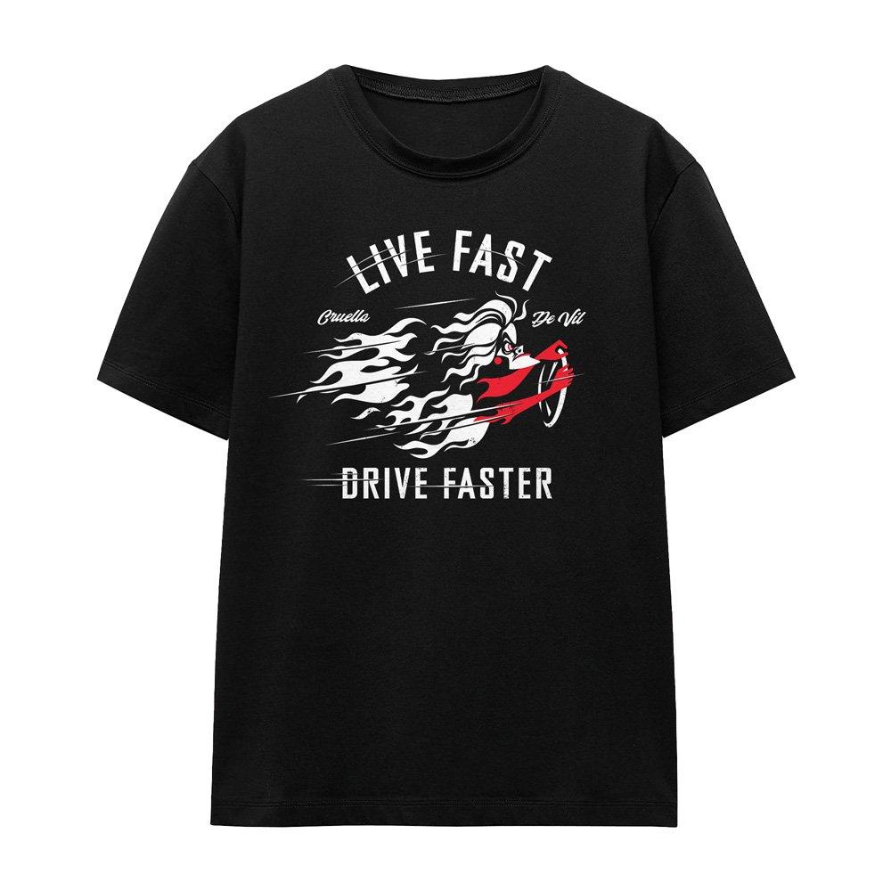 Black - Disney - Live Fast Drive Faster With Cruella De Vil T-Shir - 4
