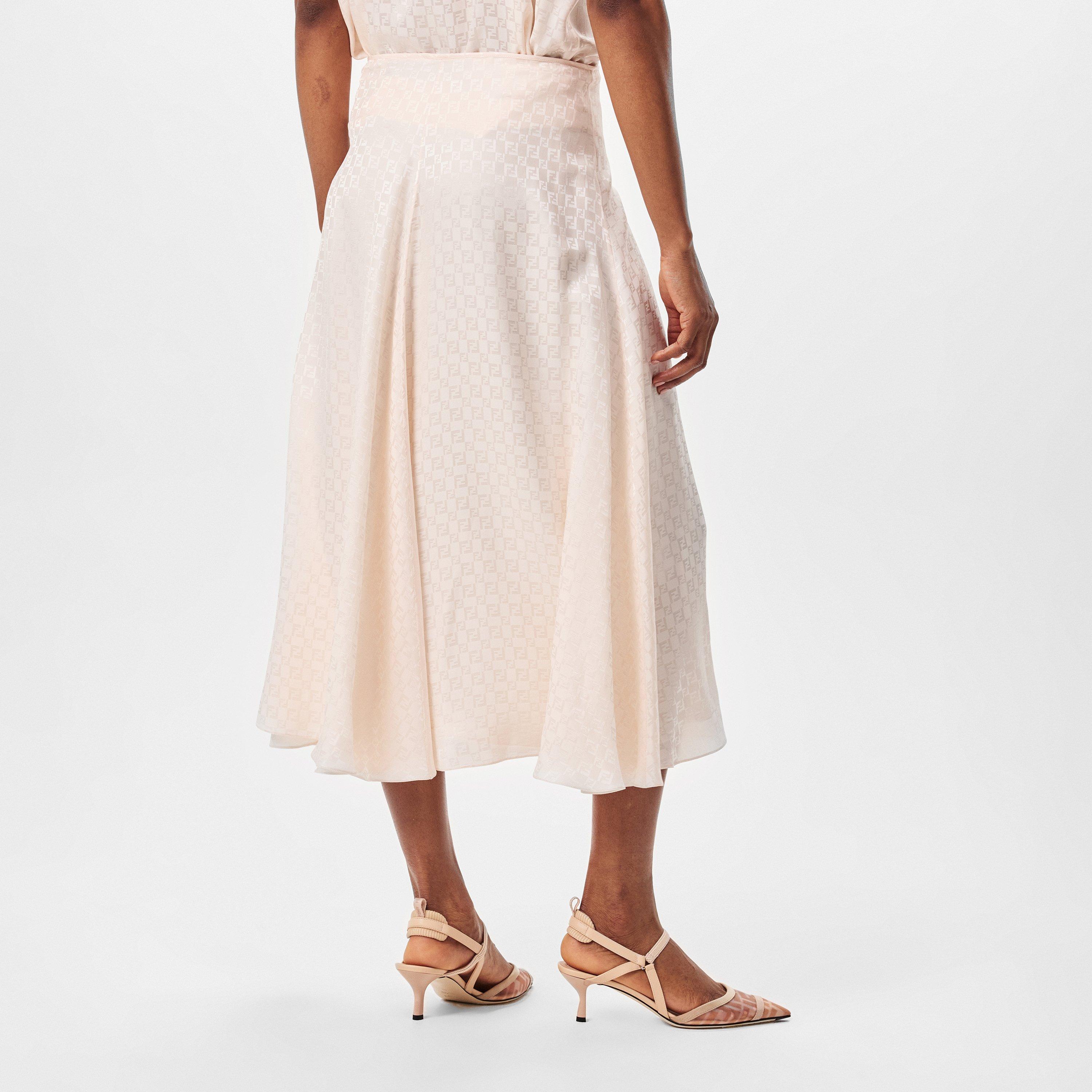 Peach Sorbet - Fendi - Jacquard Silk Skirt - 4