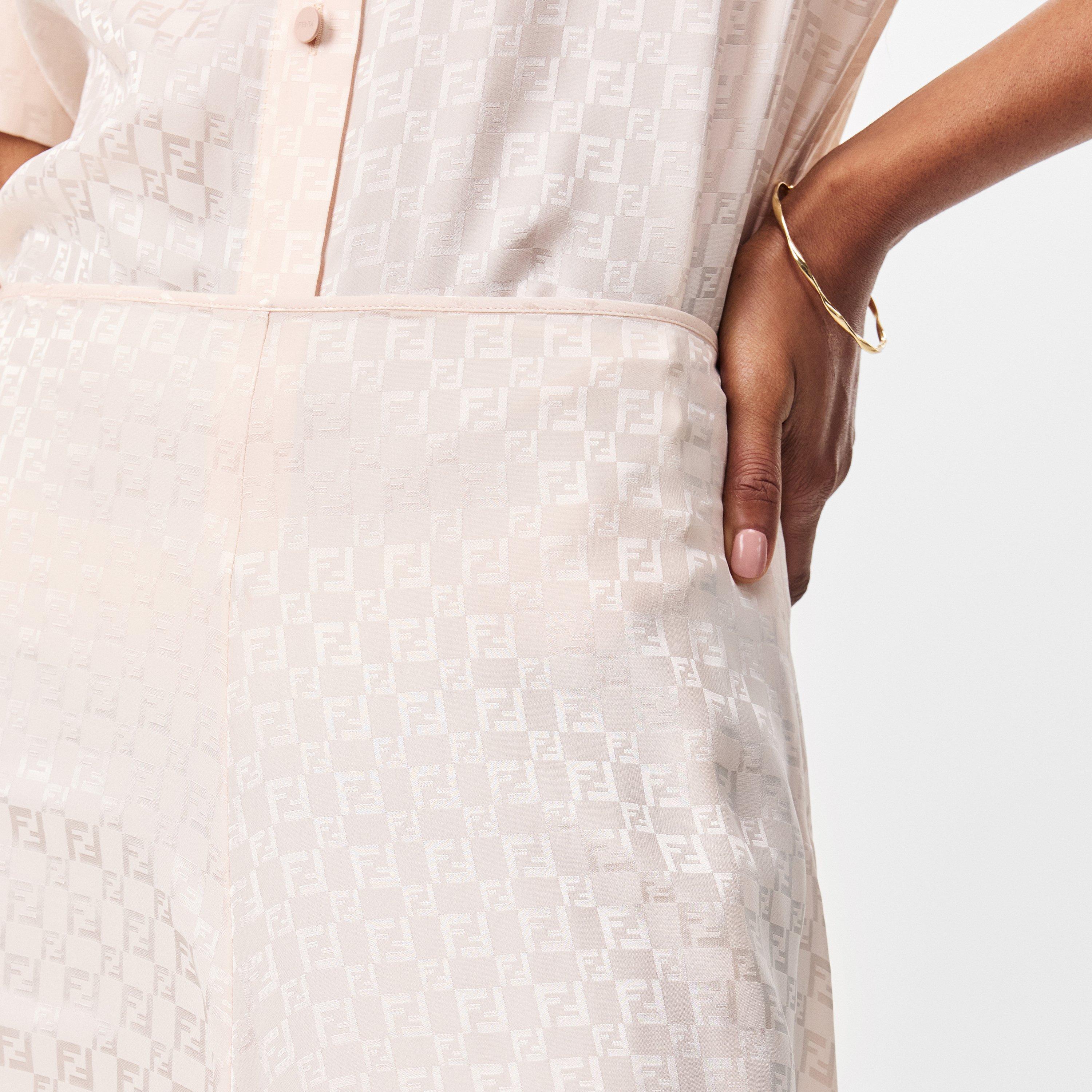 Peach Sorbet - Fendi - Jacquard Silk Skirt - 5