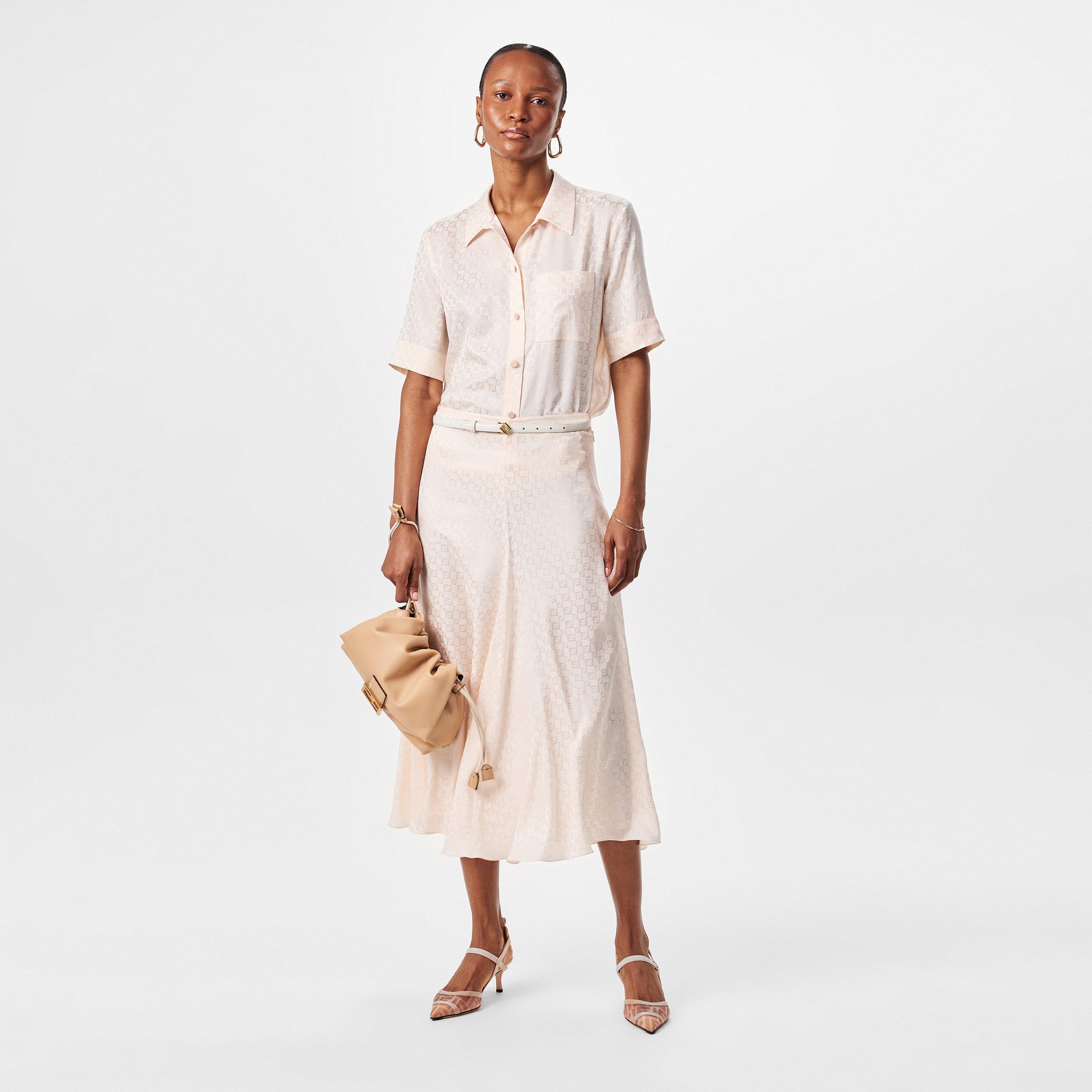 Peach Sorbet - Fendi - Jacquard Silk Skirt - 6