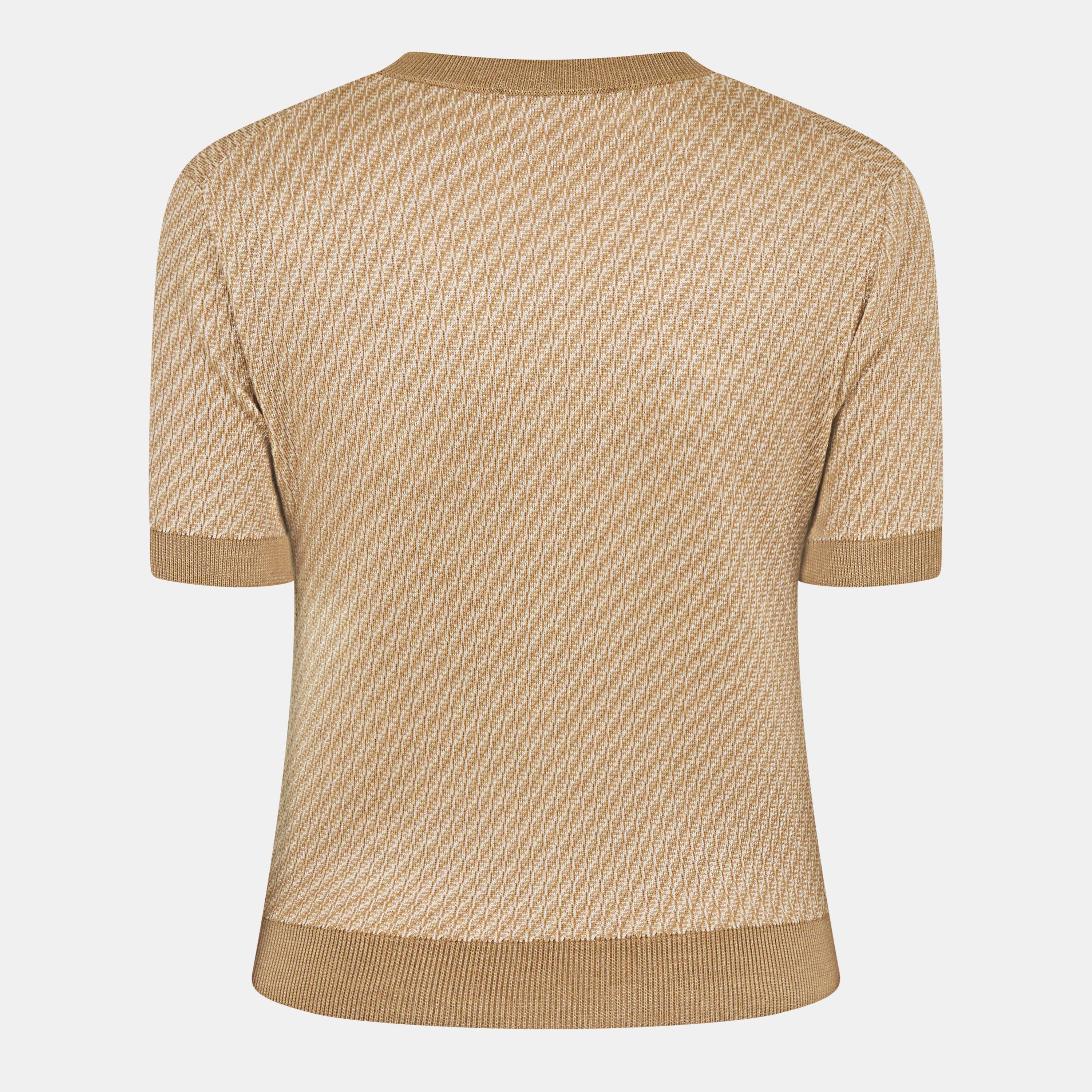 Brown - Fendi - Logo Short Sleeve Knit Jumper - 2