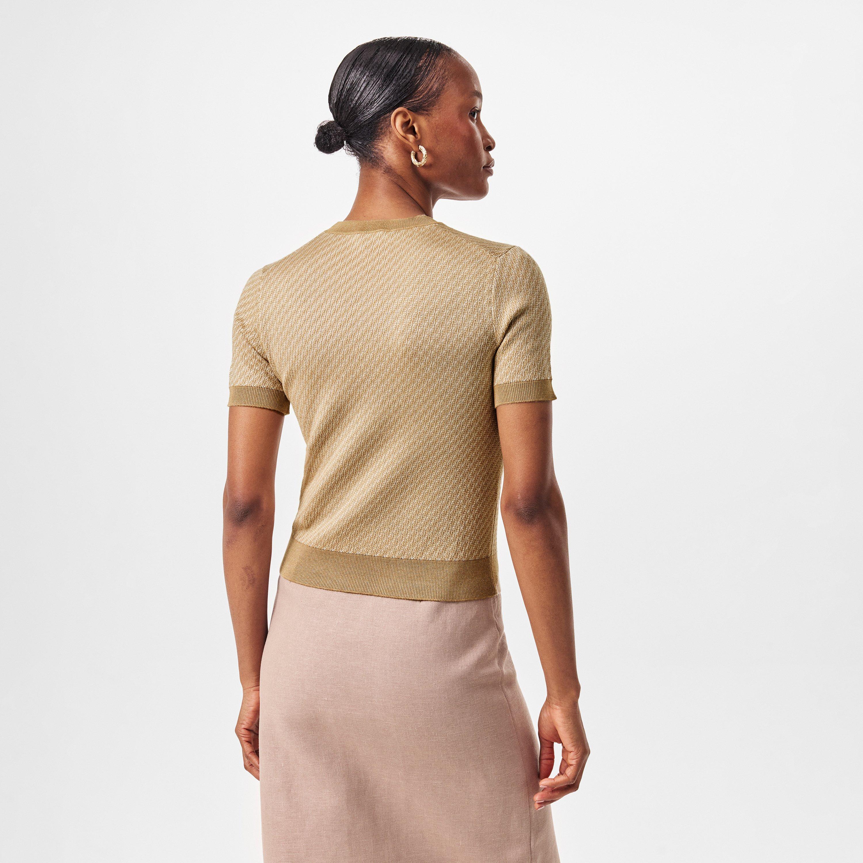 Brown - Fendi - Logo Short Sleeve Knit Jumper - 4