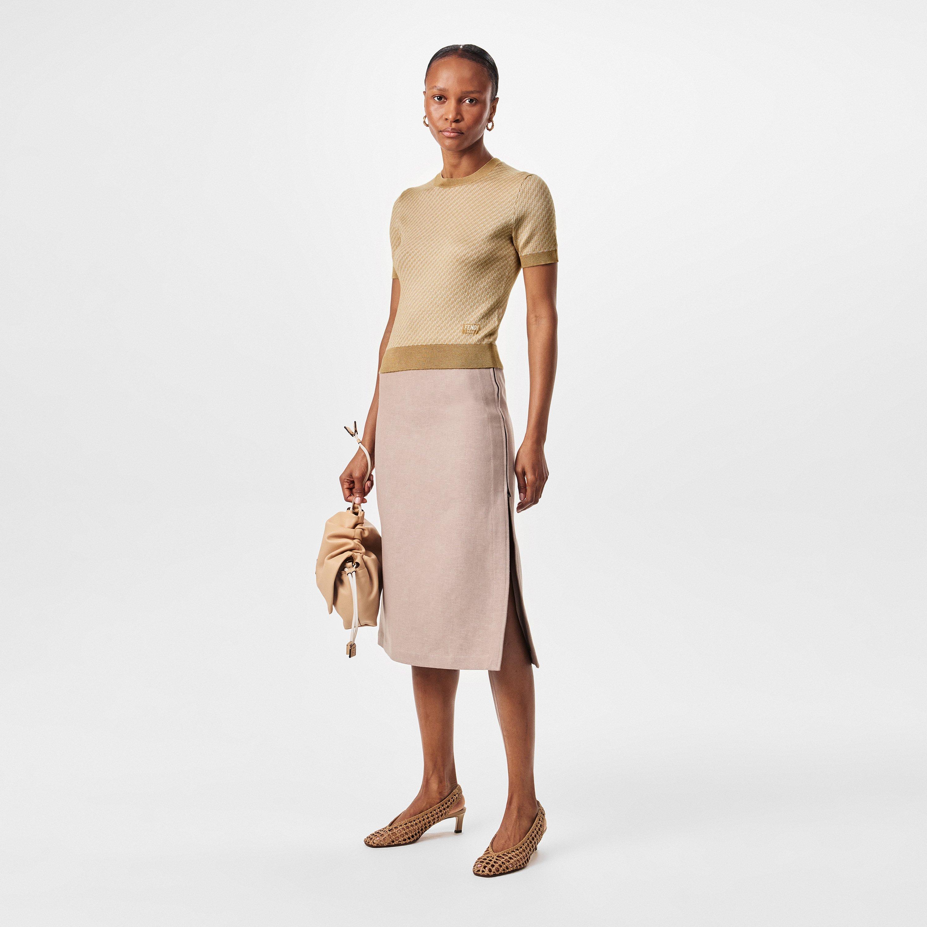 Brown - Fendi - Logo Short Sleeve Knit Jumper - 6