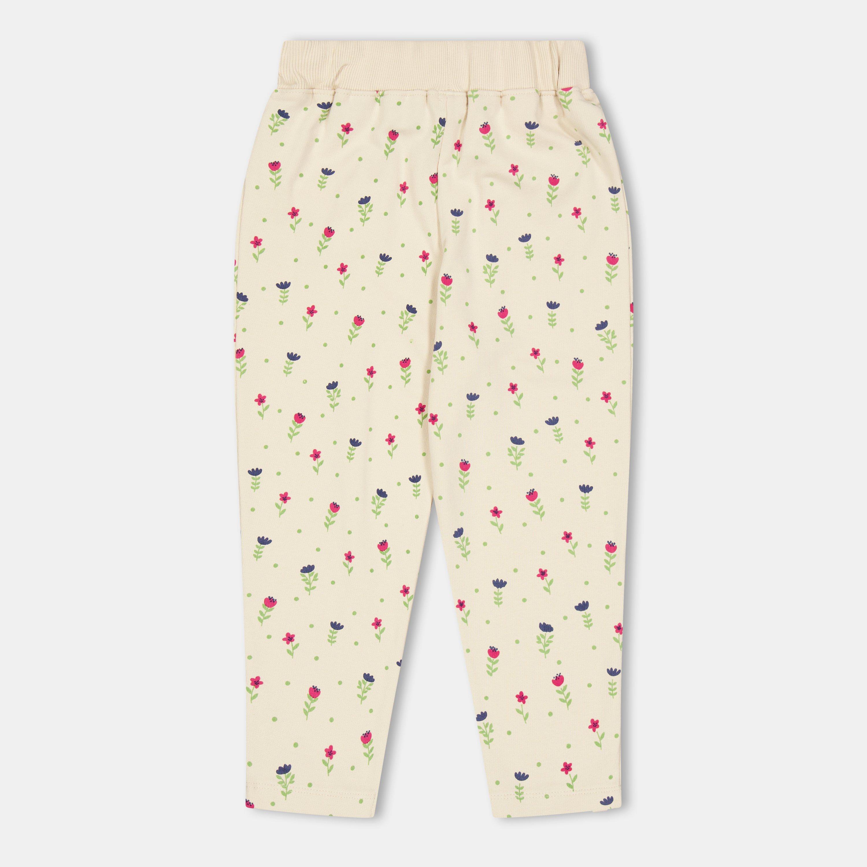 Pink - Lilly and Sid - Floral Closed Hem Fleece Joggers - 2
