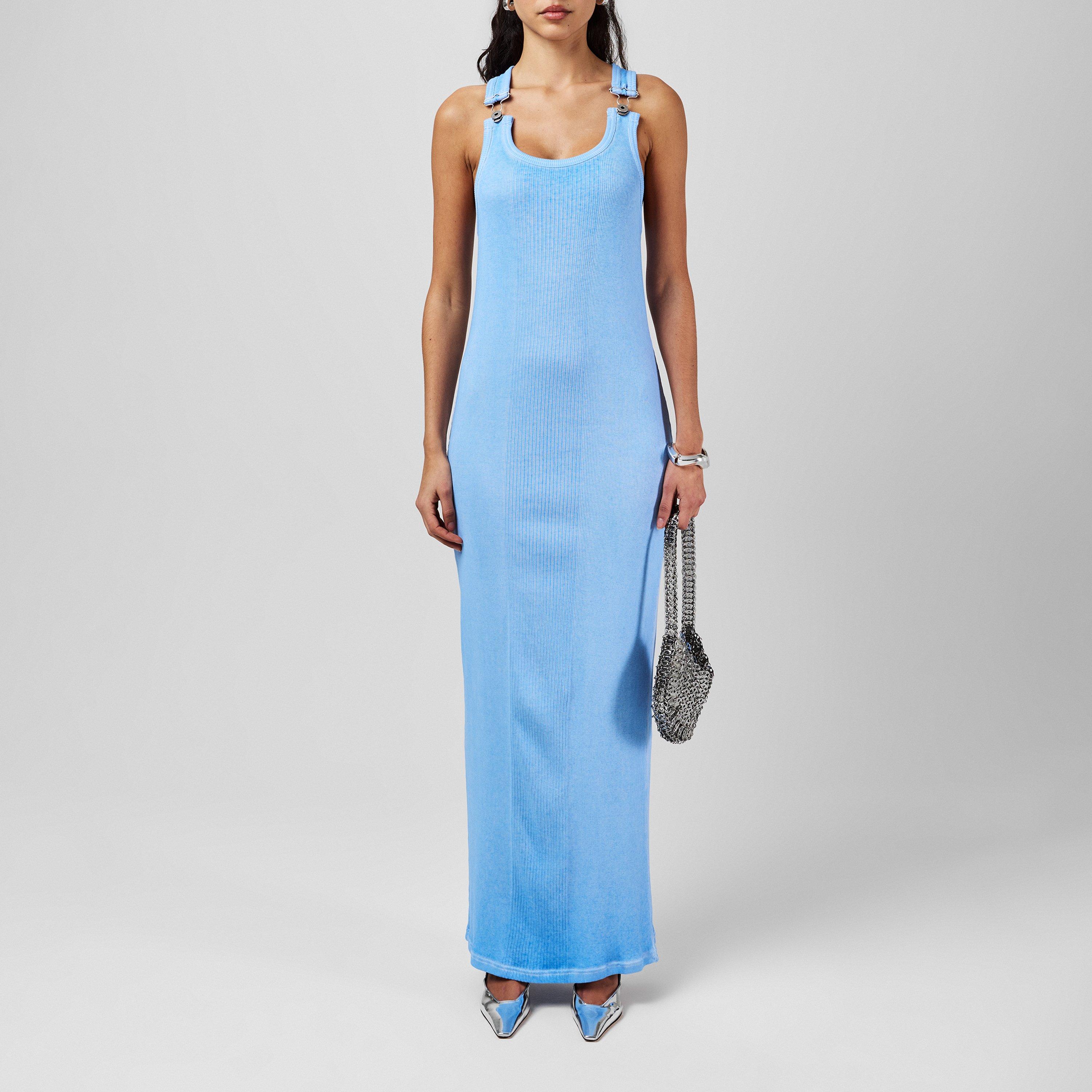 Baby Blue - Jean Paul Gaultier - Women's Buckle Detail Maxi Dress - 1