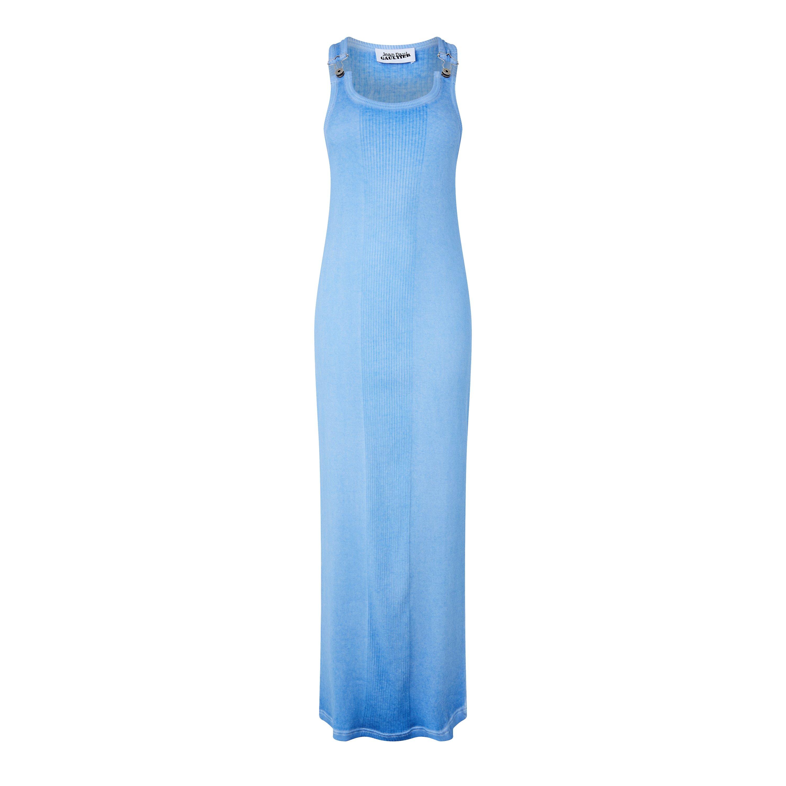 Baby Blue - Jean Paul Gaultier - Women's Buckle Detail Maxi Dress - 5