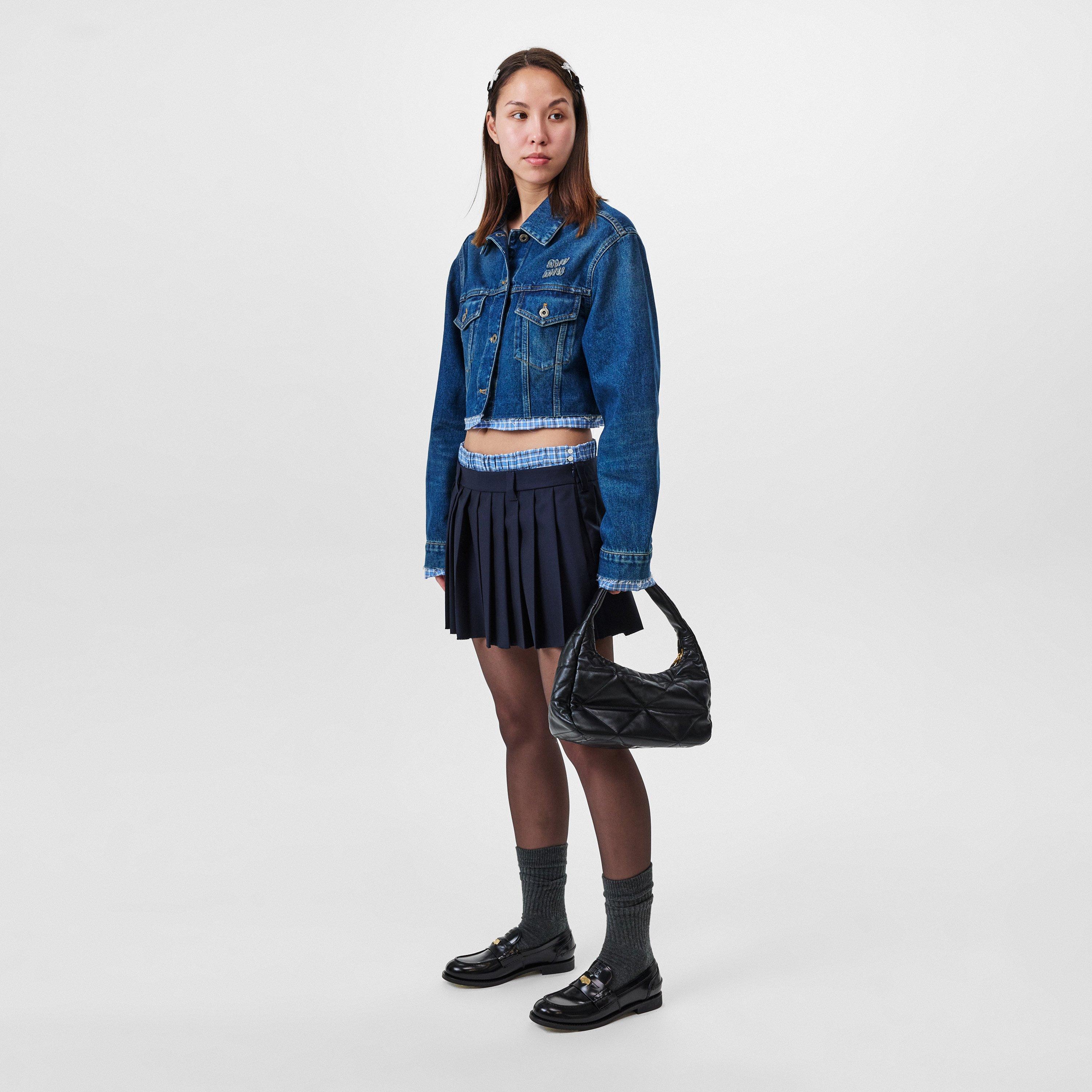 Bleu - Miu Miu - Women's  Cotton Long Sleeve Denim Jacket - 6