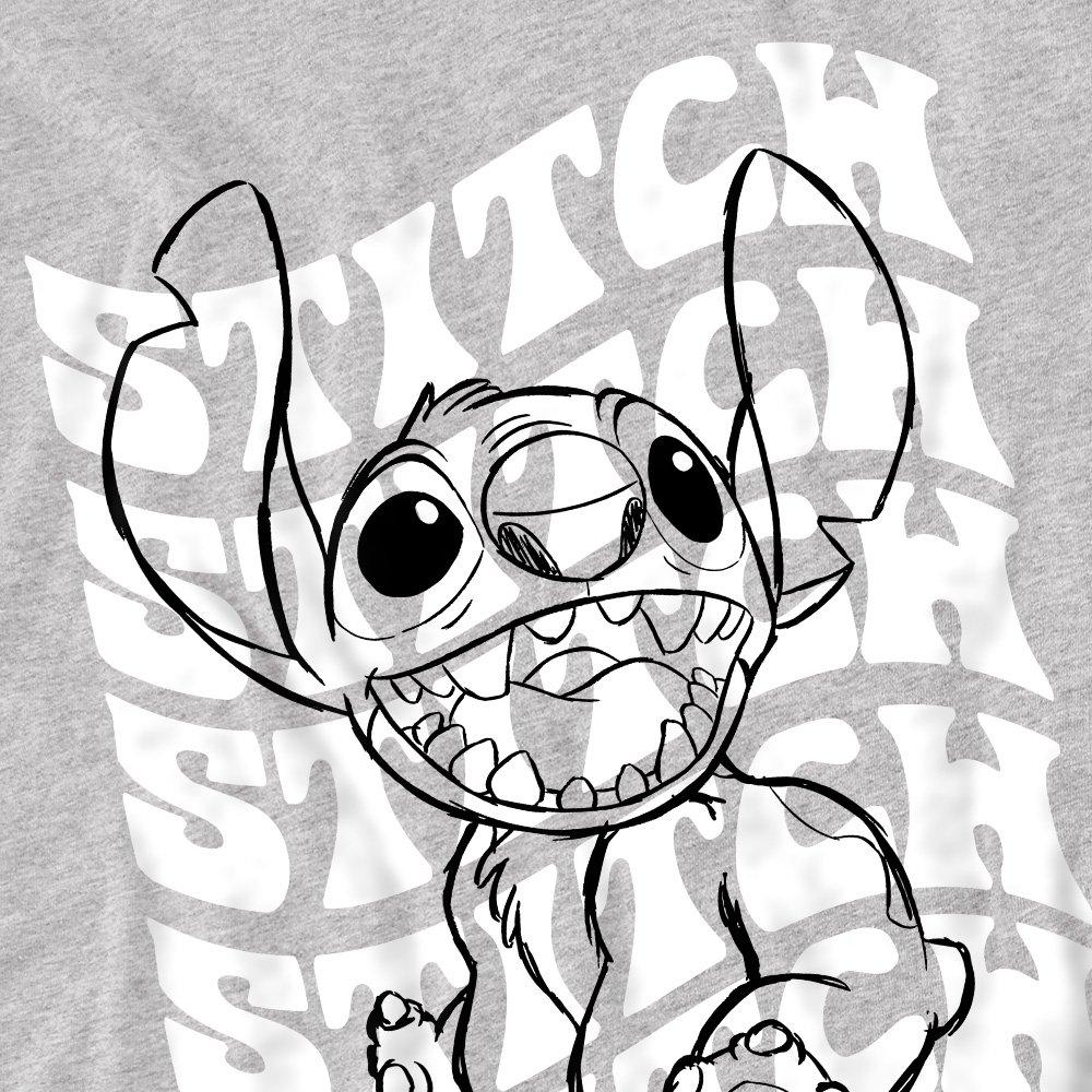 Grey - Disney - Lilo & Stitch Sketch Name Repeat Mens T-Shirt Grey - 2