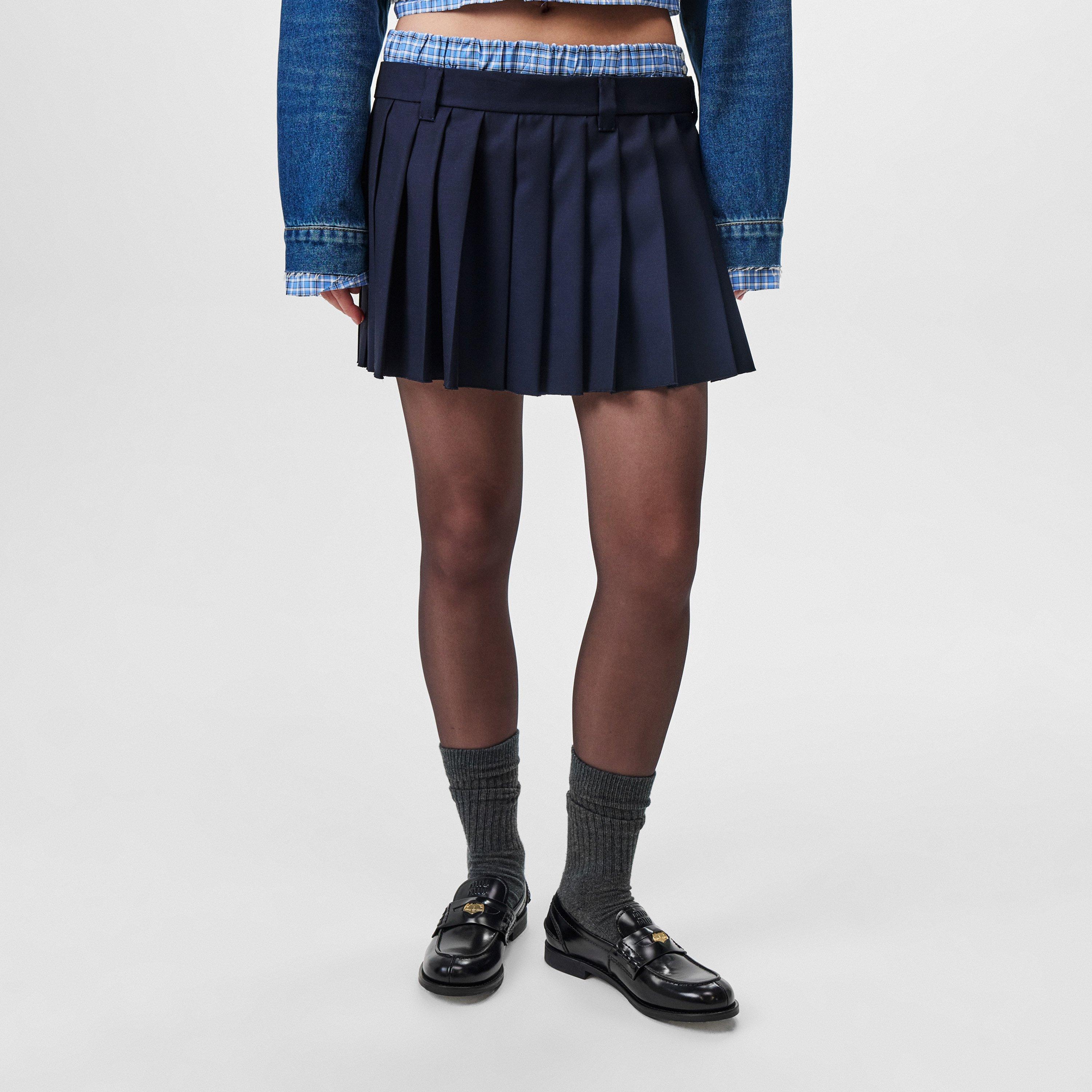 Bleu - Miu Miu - Womens Pleated Skirt - 3