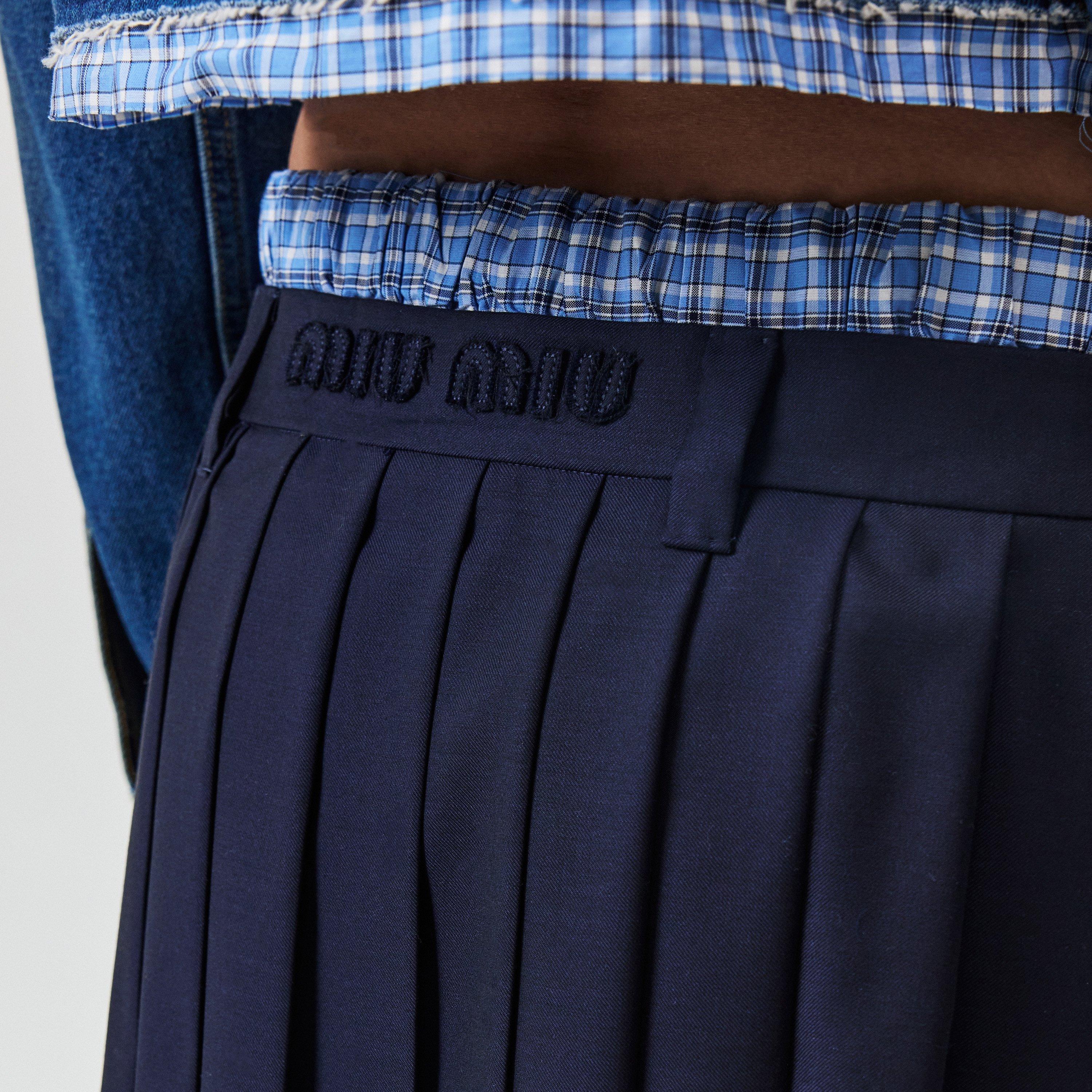 Bleu - Miu Miu - Womens Pleated Skirt - 5