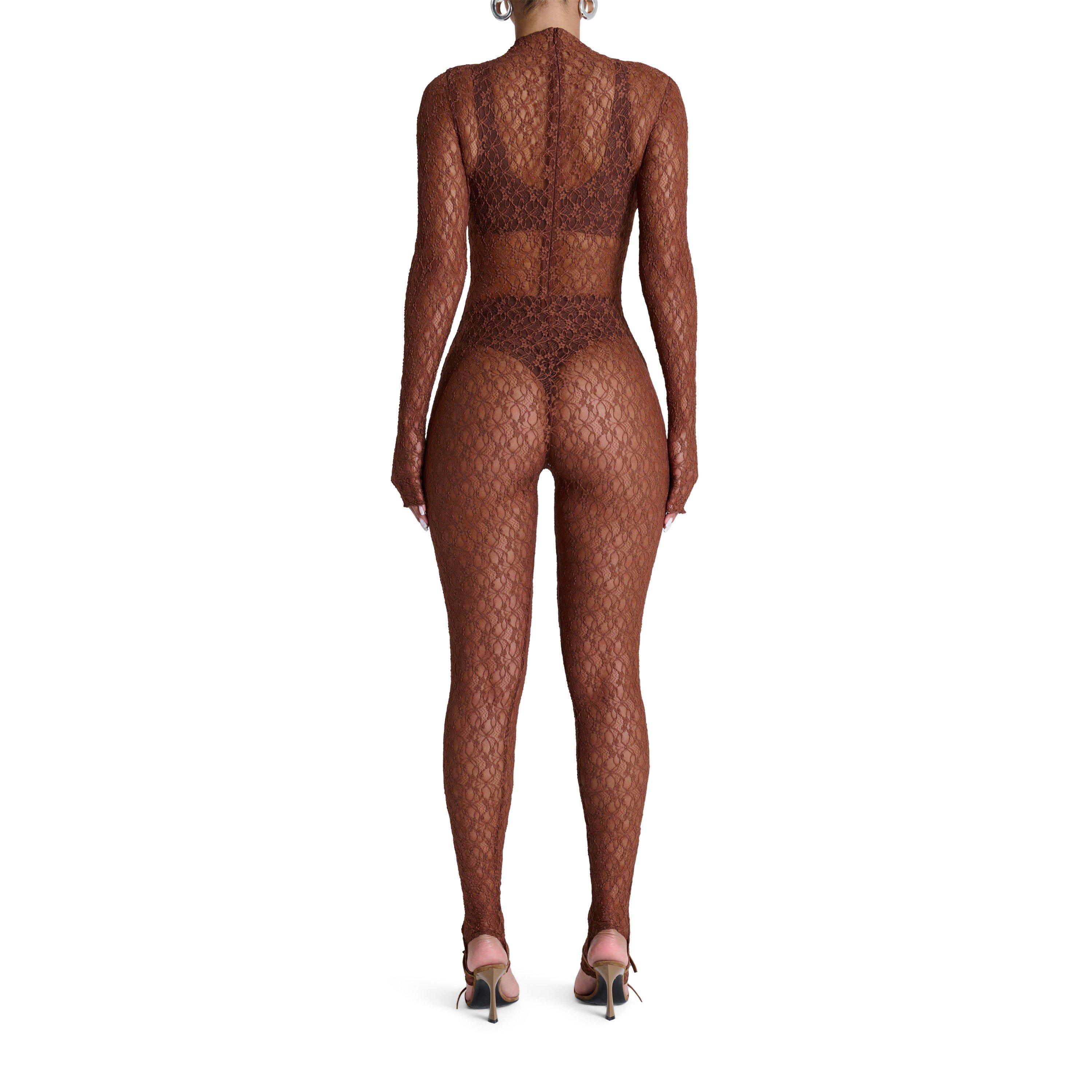 Brwn Sugar - Naked Wardrobe - Stretch Lace Stirrup Jumpsuit - 4