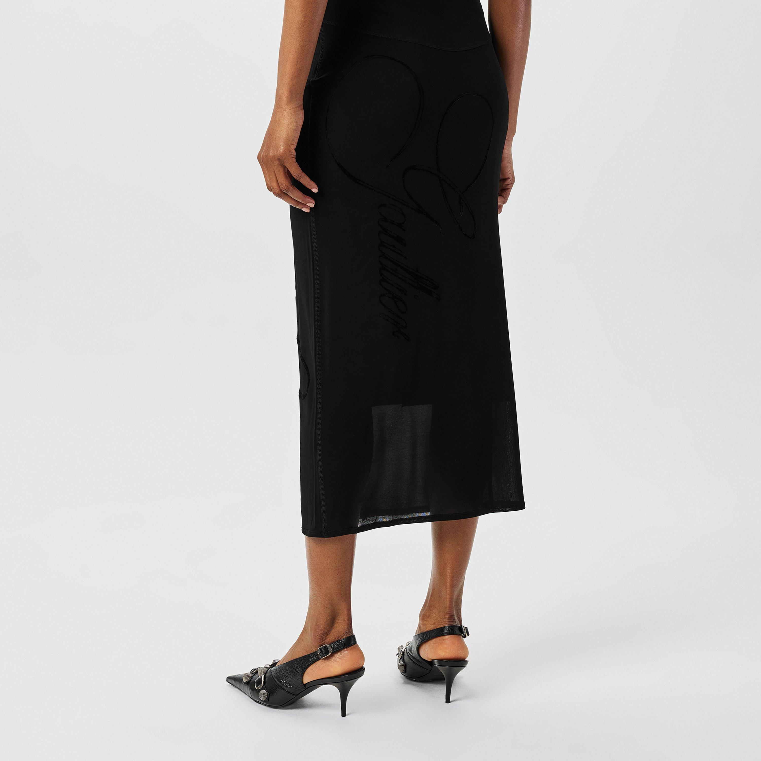 Black - Jean Paul Gaultier - Women's Midi A-Line Dress - 4