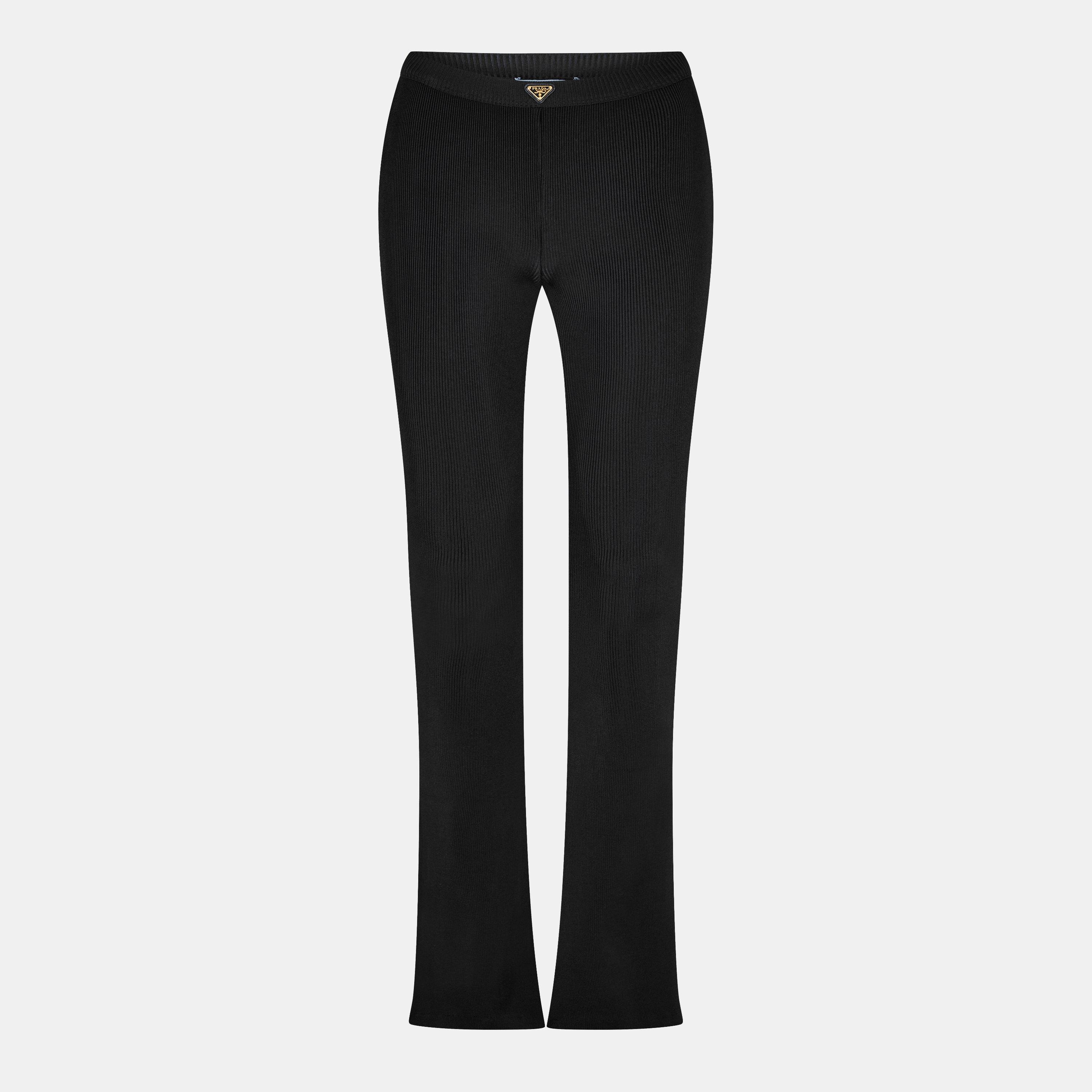 Nero - Prada - Logo Flared Trousers - 1