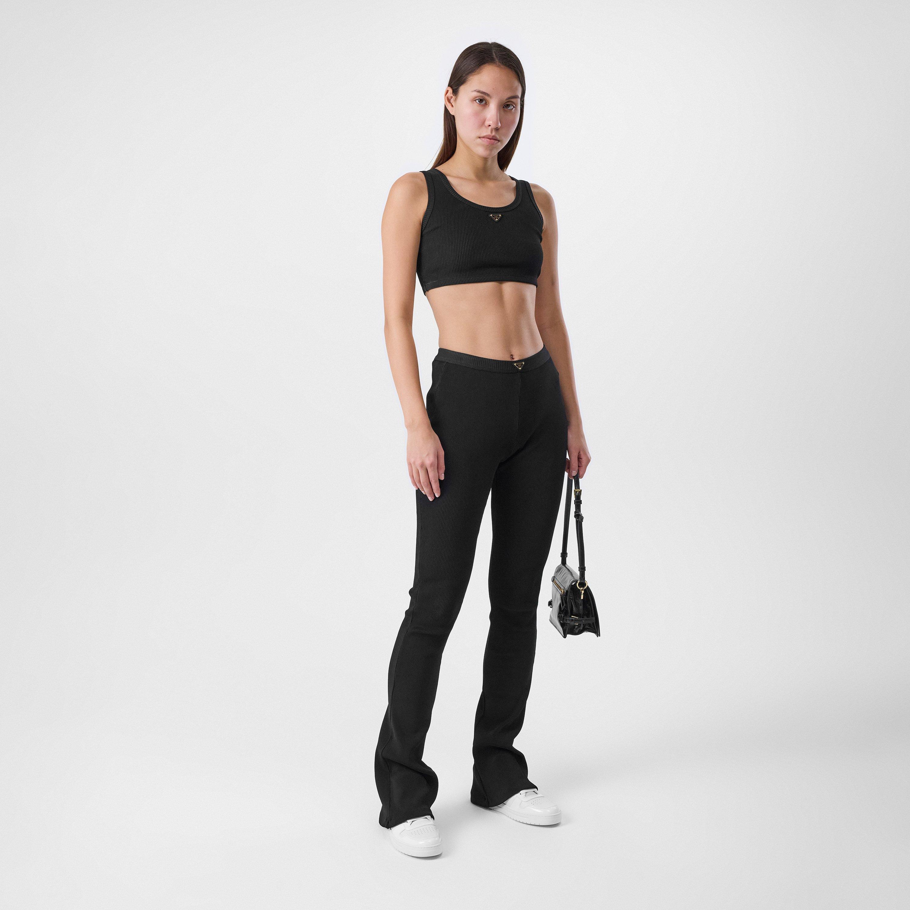 Nero - Prada - Logo Flared Trousers - 6