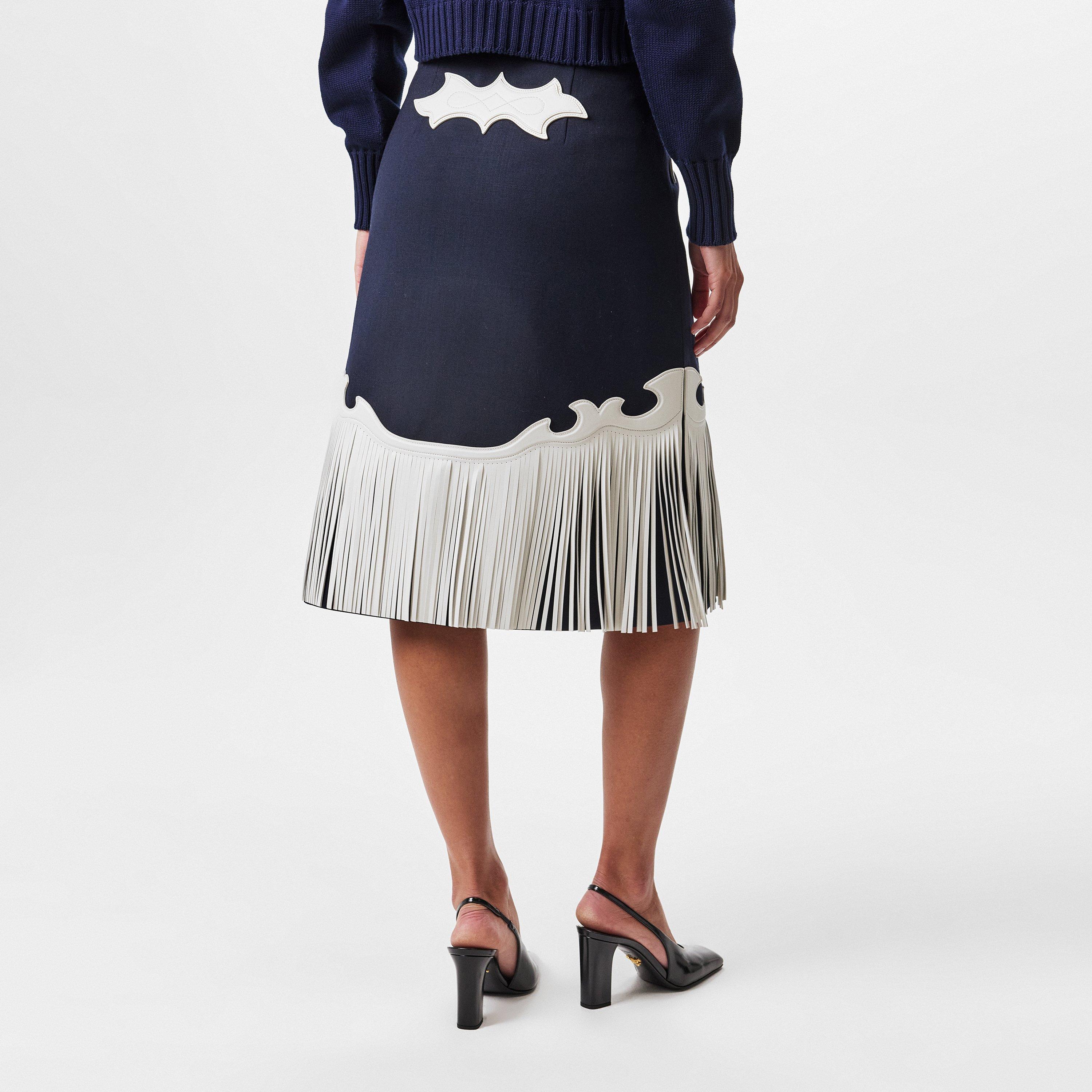 BLEU - Prada - Fringe Midi Skirt - 4