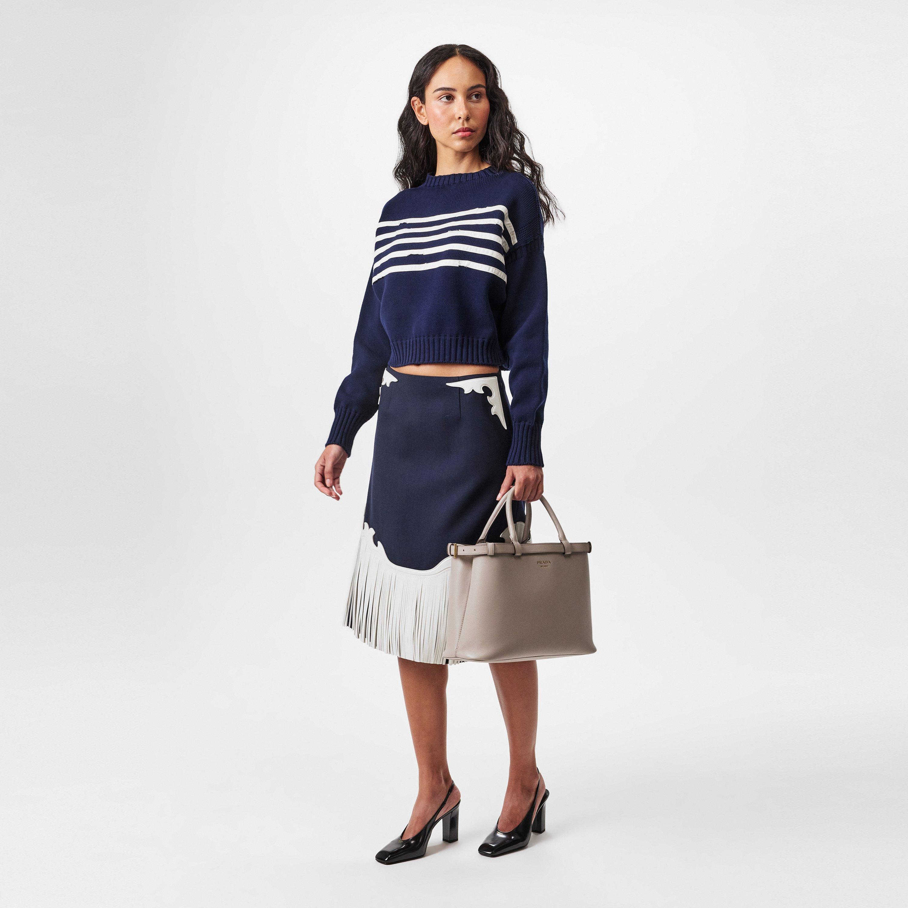 BLEU - Prada - Fringe Midi Skirt - 6