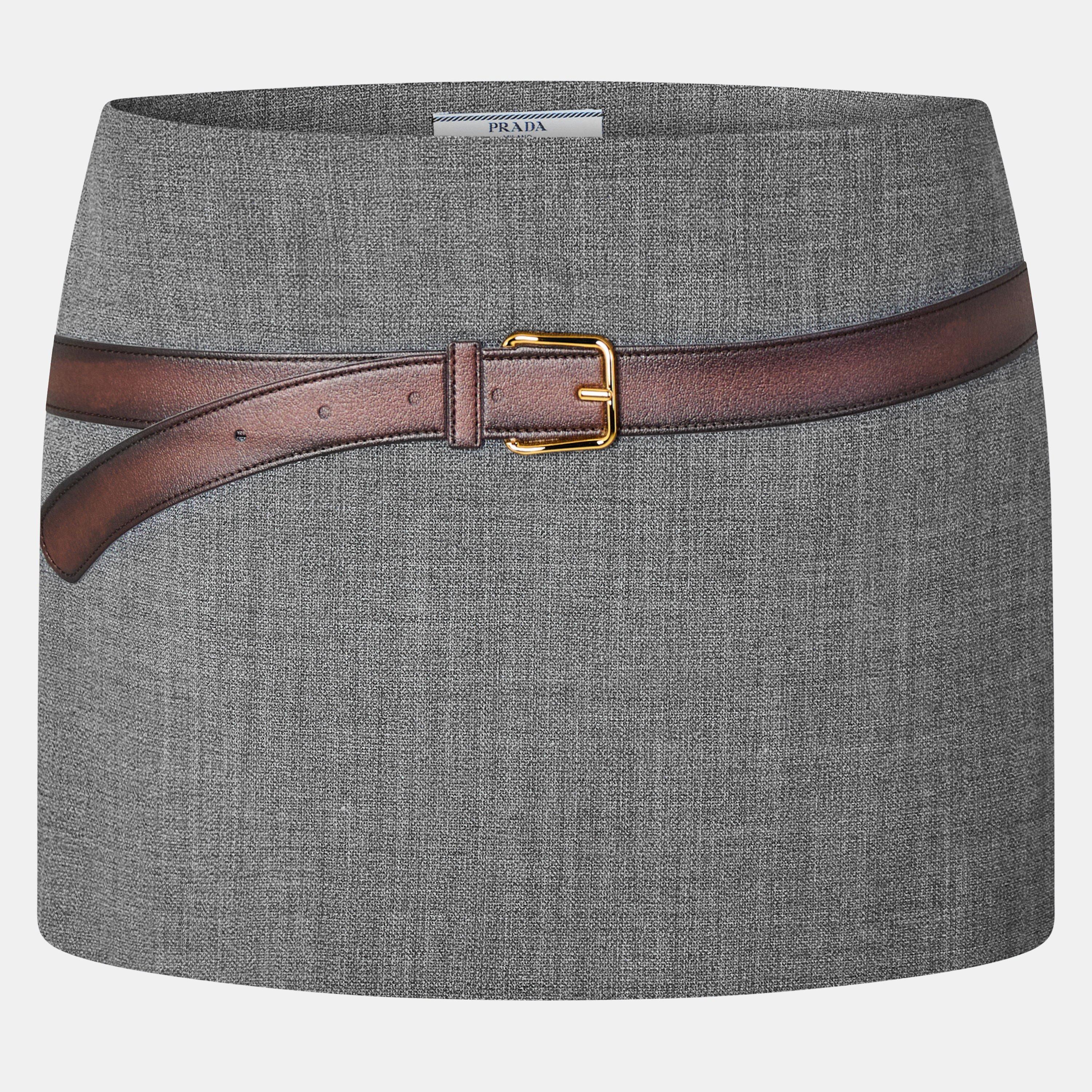 Prada Women's Trompe Mini Skirt - ARDESIA - Size 38 (UK 6)