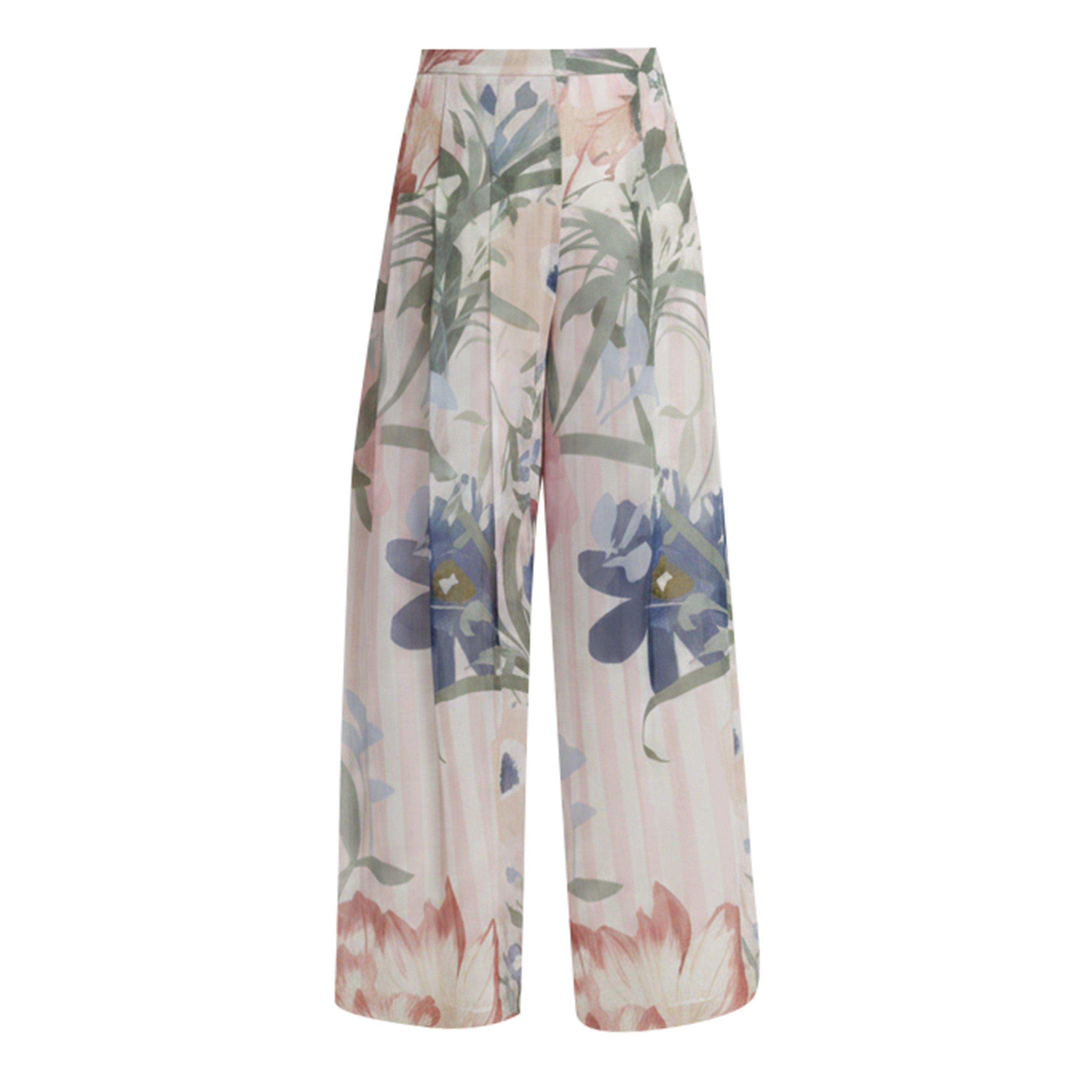 Rosa - Ted Baker - Ted Baker Floral Pleated Chiffon Wide Leg Trousers - 2