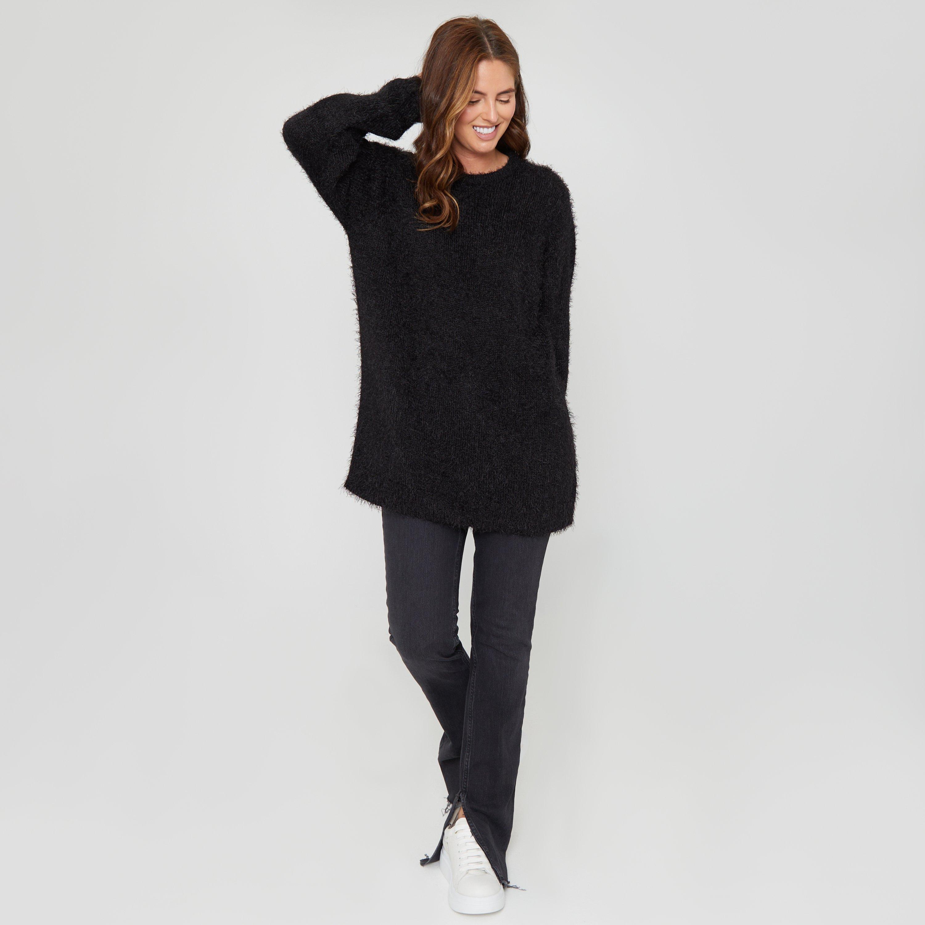 negro - Be You - Women's BeYou Fluffy Crew Neck Jumper - 1