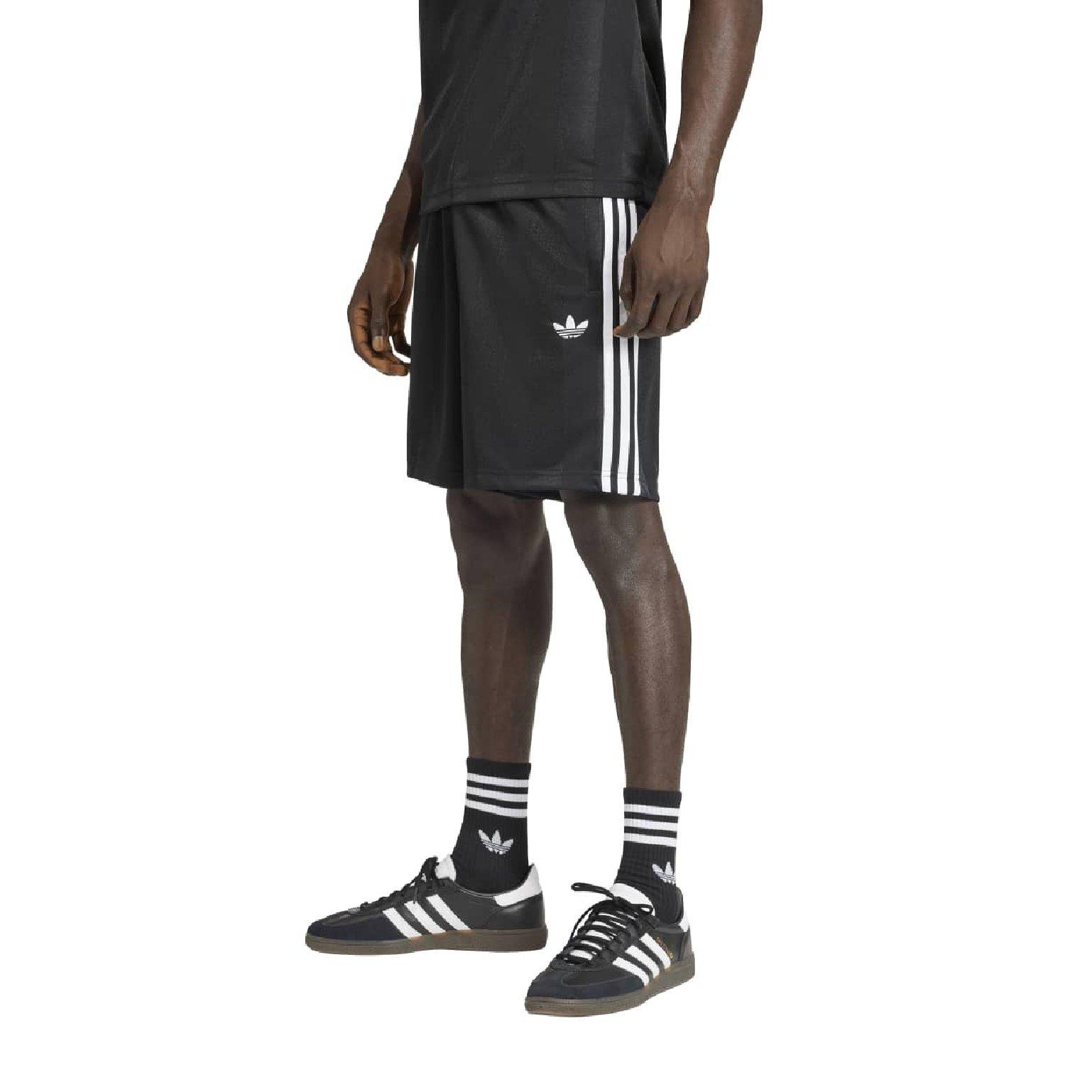 black - adidas Originals - adidas Originals 3- Stripes Loose Engineered Shorts - 2