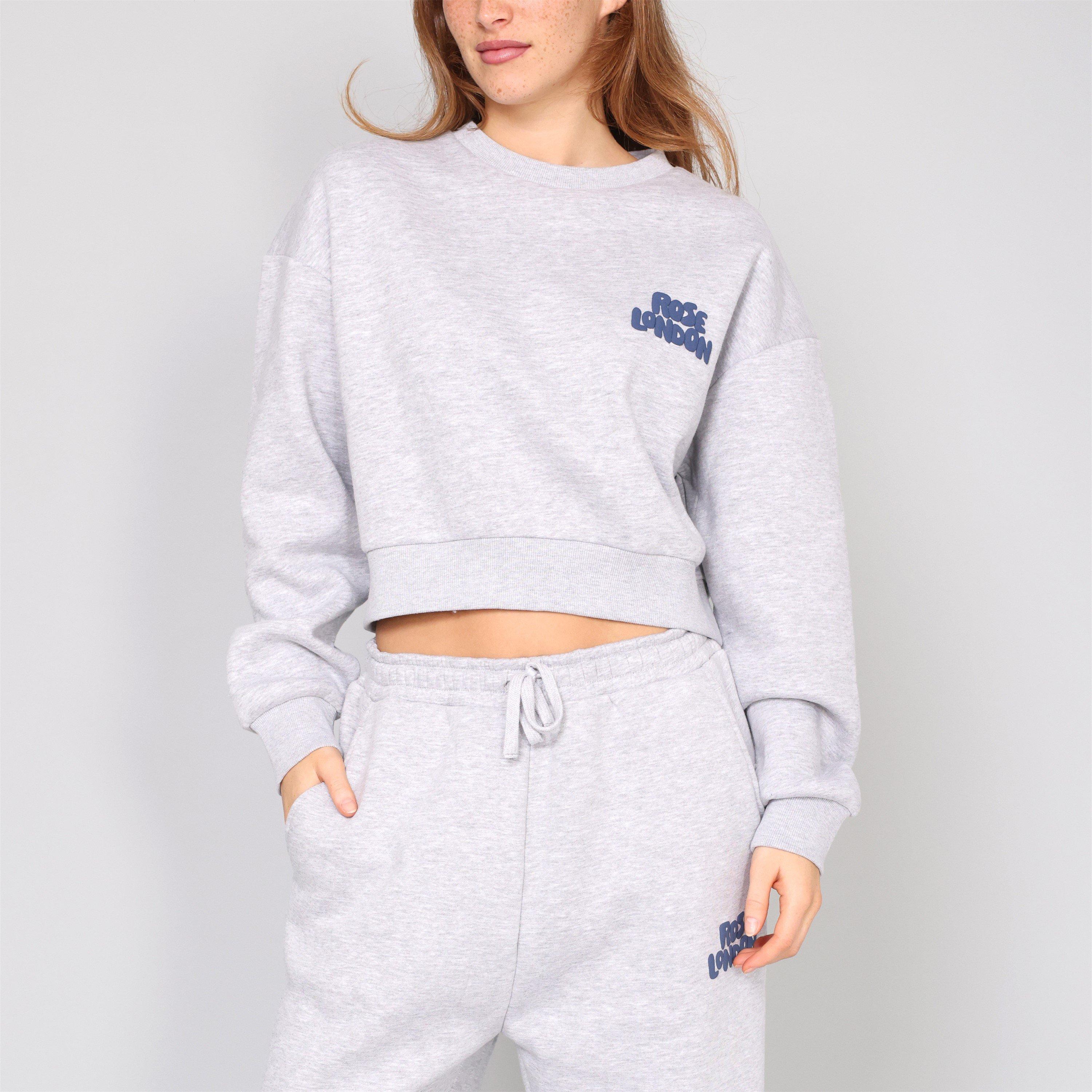Grigio Marl - Rose London - London All Love Crop Sweatshirt - 3