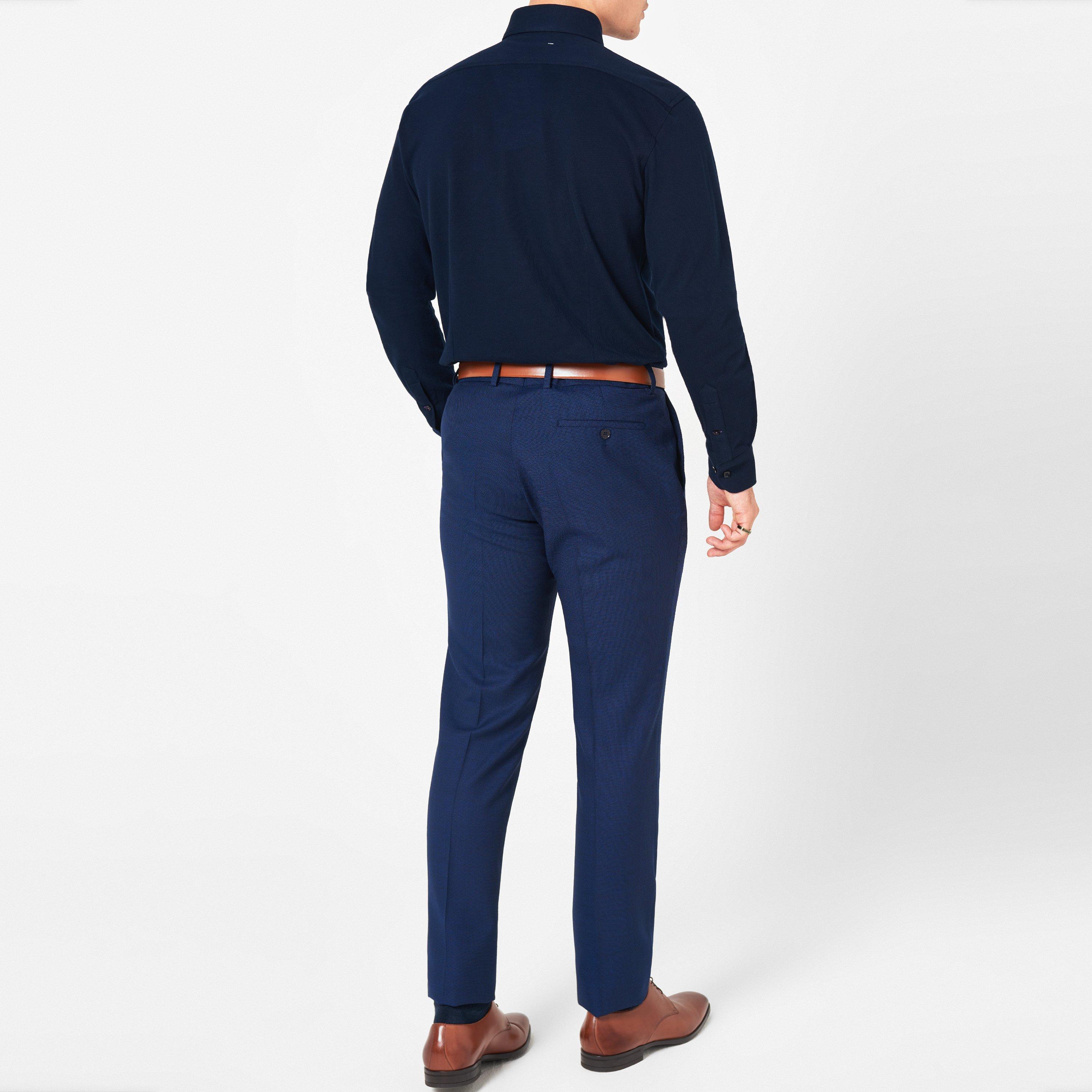 Navy - Without Prejudice - Cotleigh Navy Slim Fit Jersey Shirt - 3