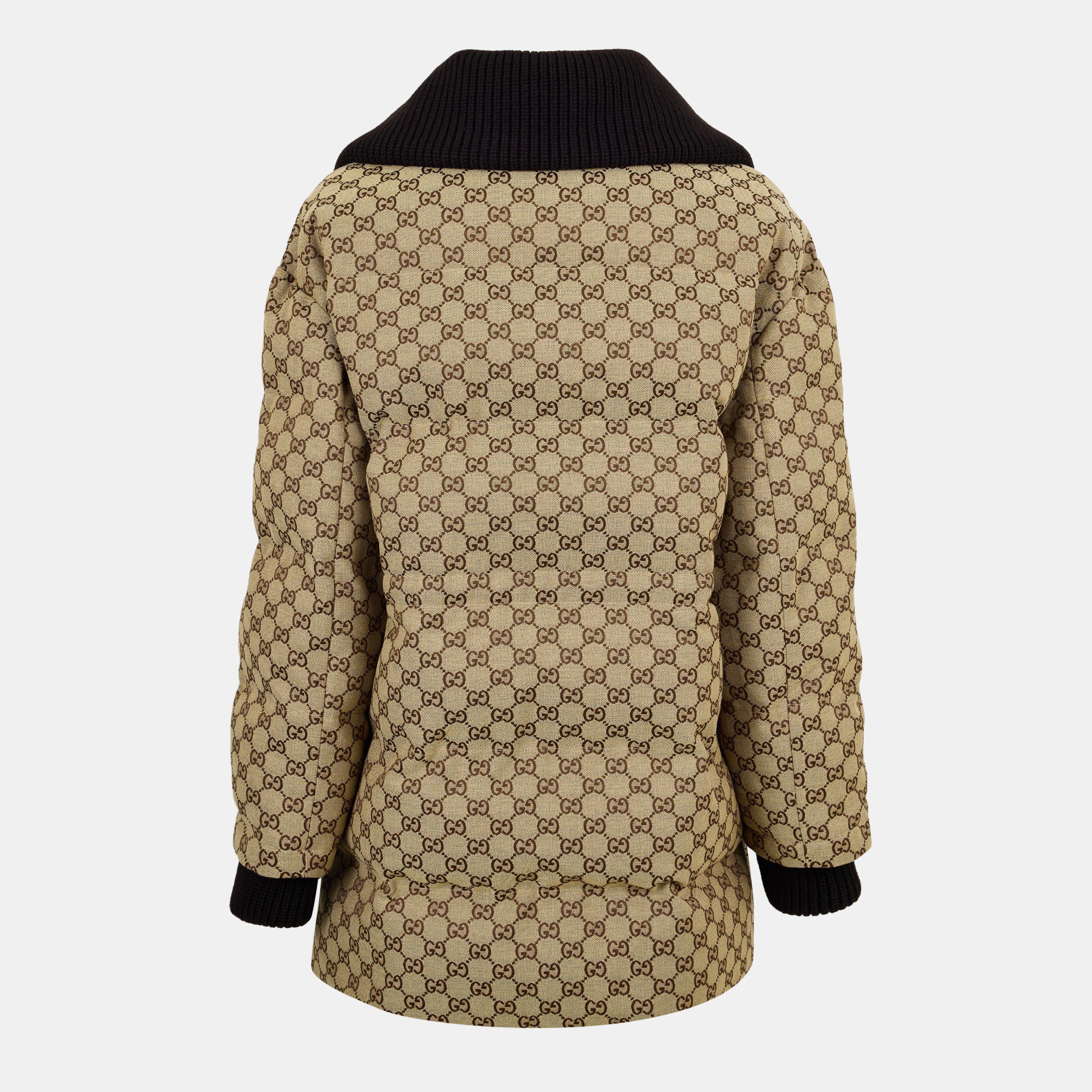 Camel/Ebony - Gucci - Women's Canvas Bomber Jacket - 2