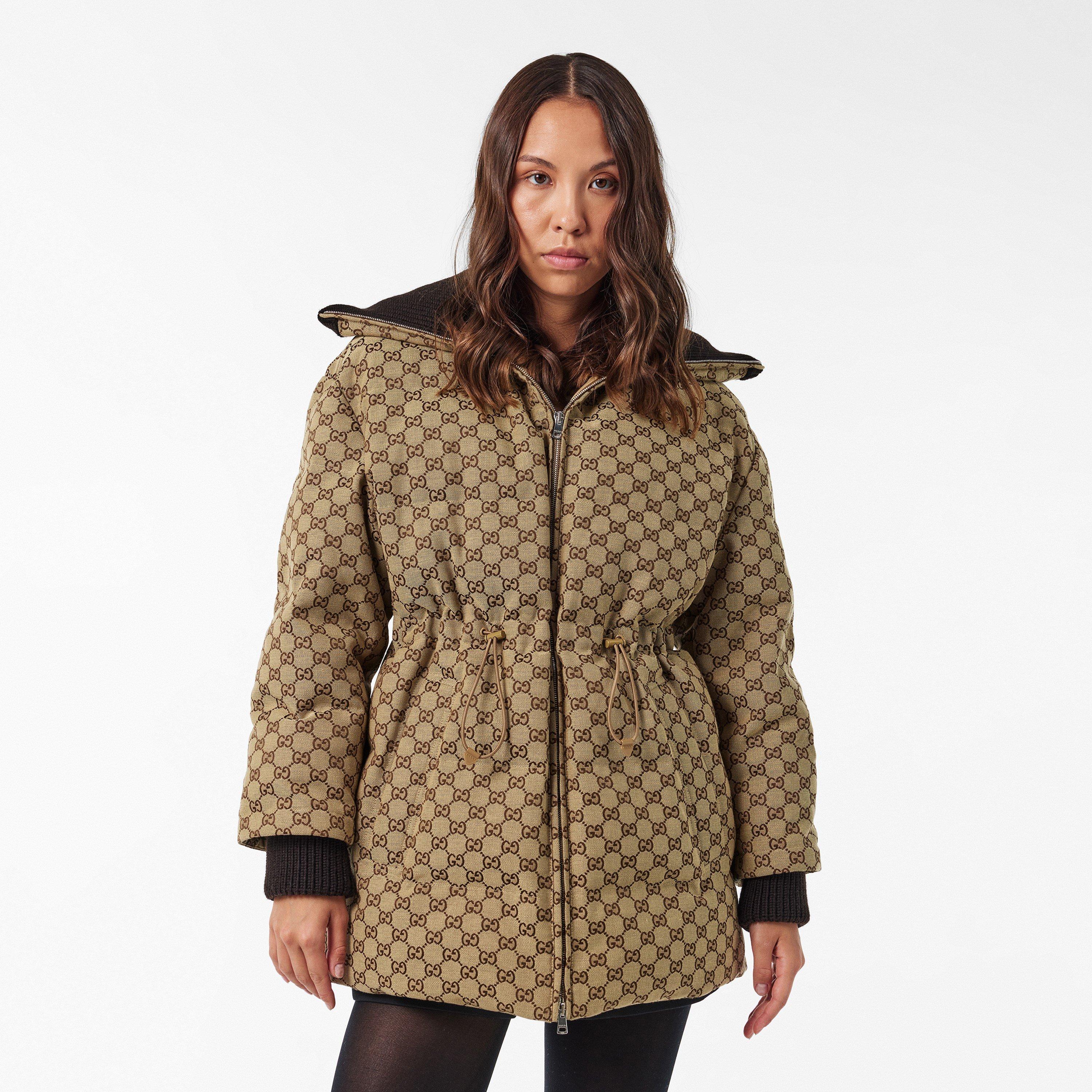 Camel/Ebony - Gucci - Women's Canvas Bomber Jacket - 3