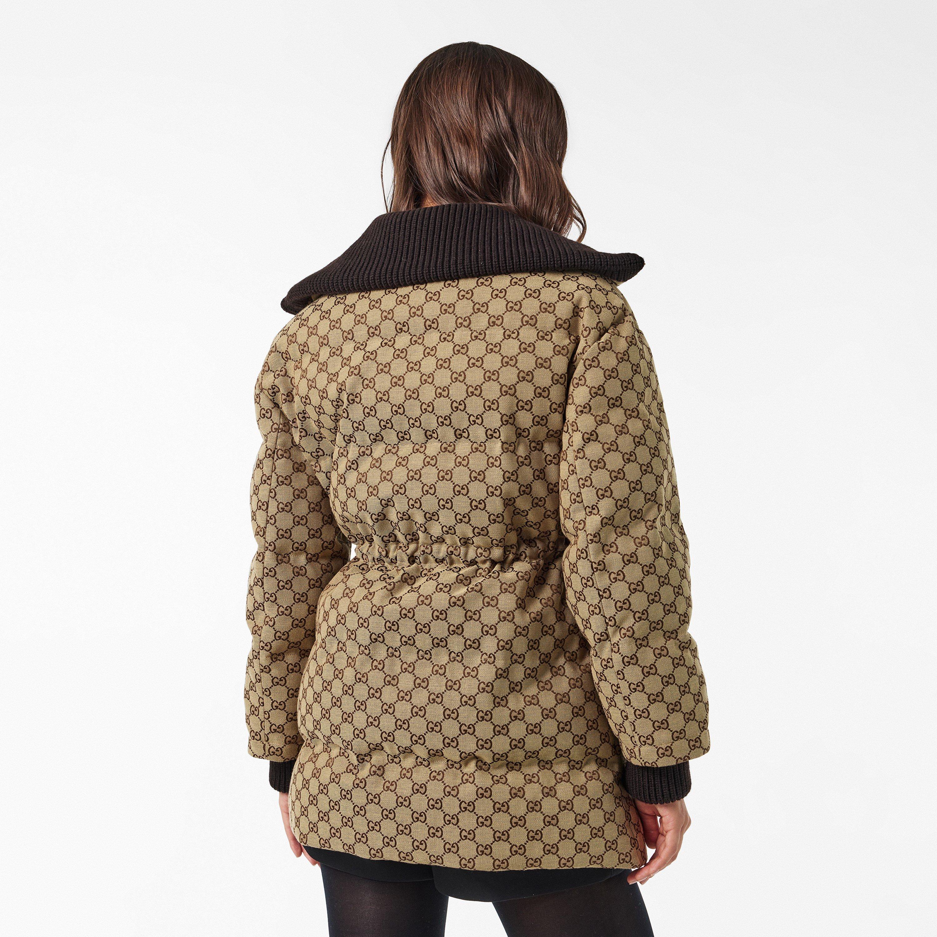 Camel/Ebony - Gucci - Women's Canvas Bomber Jacket - 4