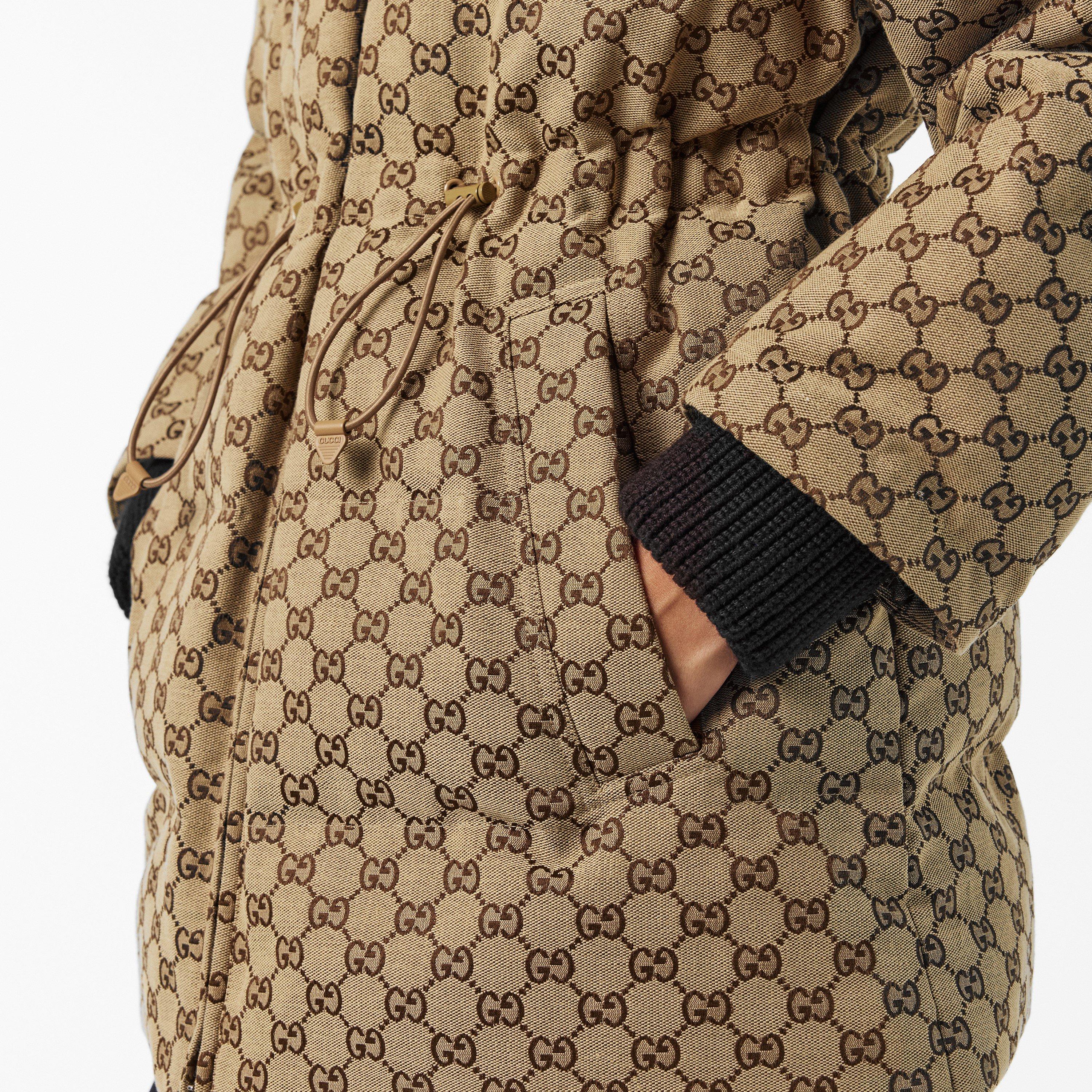 Camel/Ebony - Gucci - Women's Canvas Bomber Jacket - 5