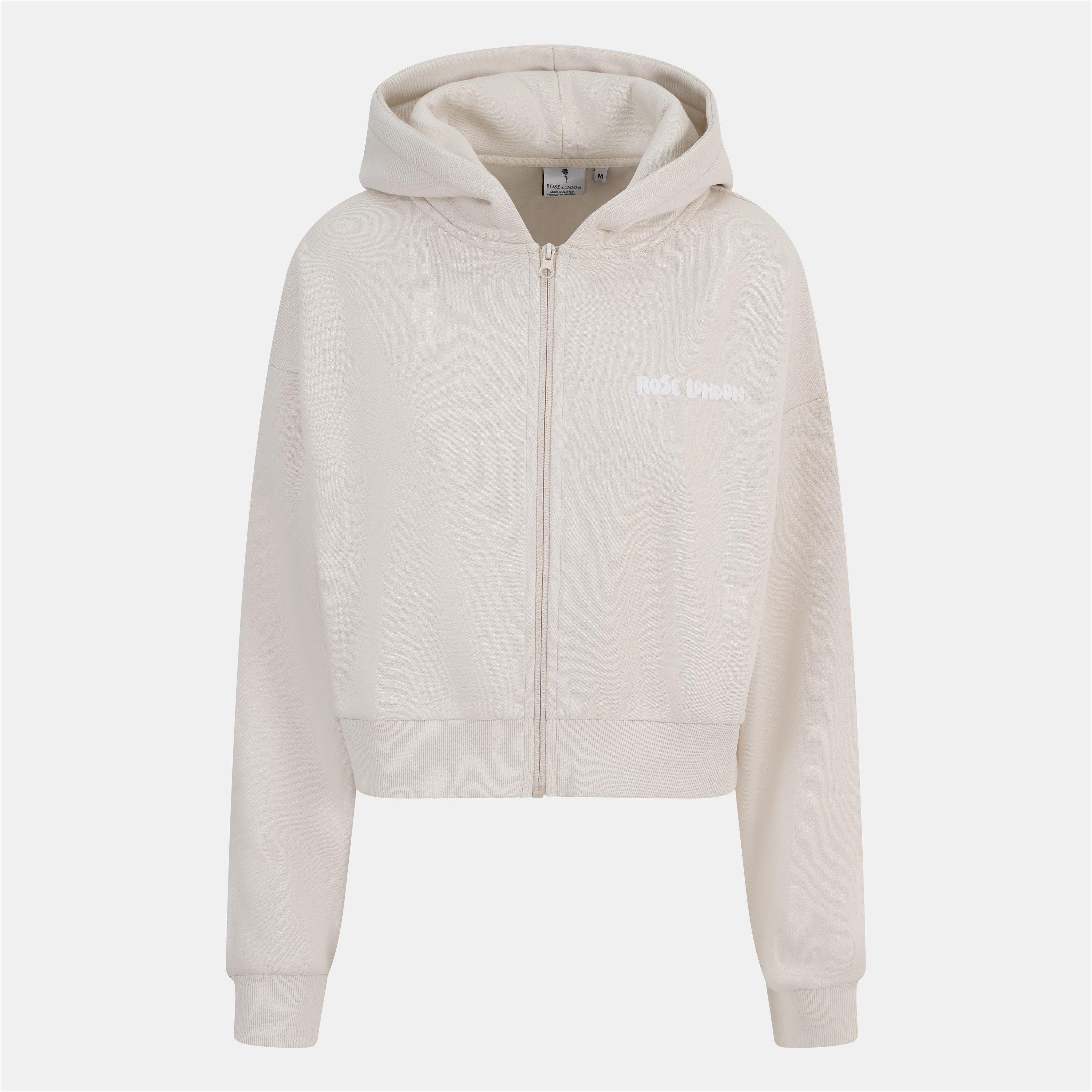 Rose London  Authentic Crop Hoodie Junior Girls - Summer Sand - 12 (M)