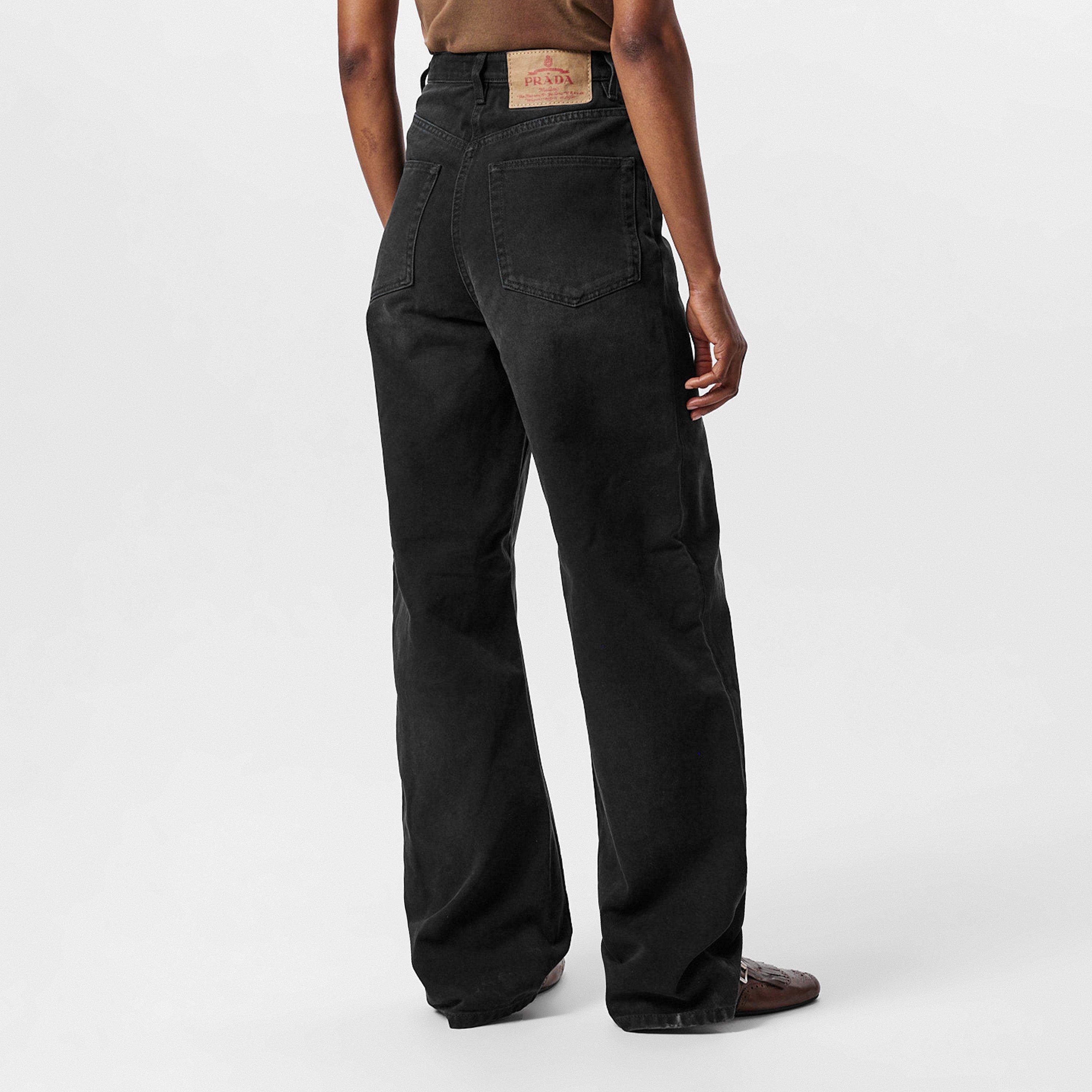Black - Prada - Wide Leg Jeans - 4